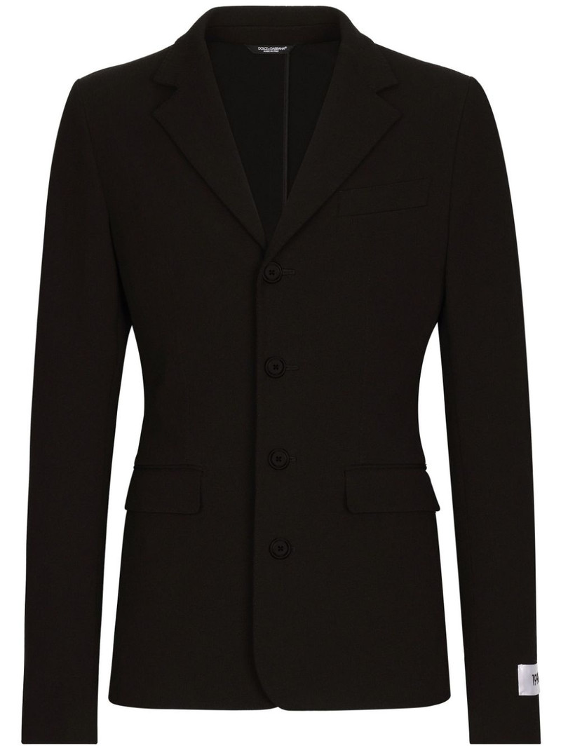 single-breasted cotton-blend blazer 1