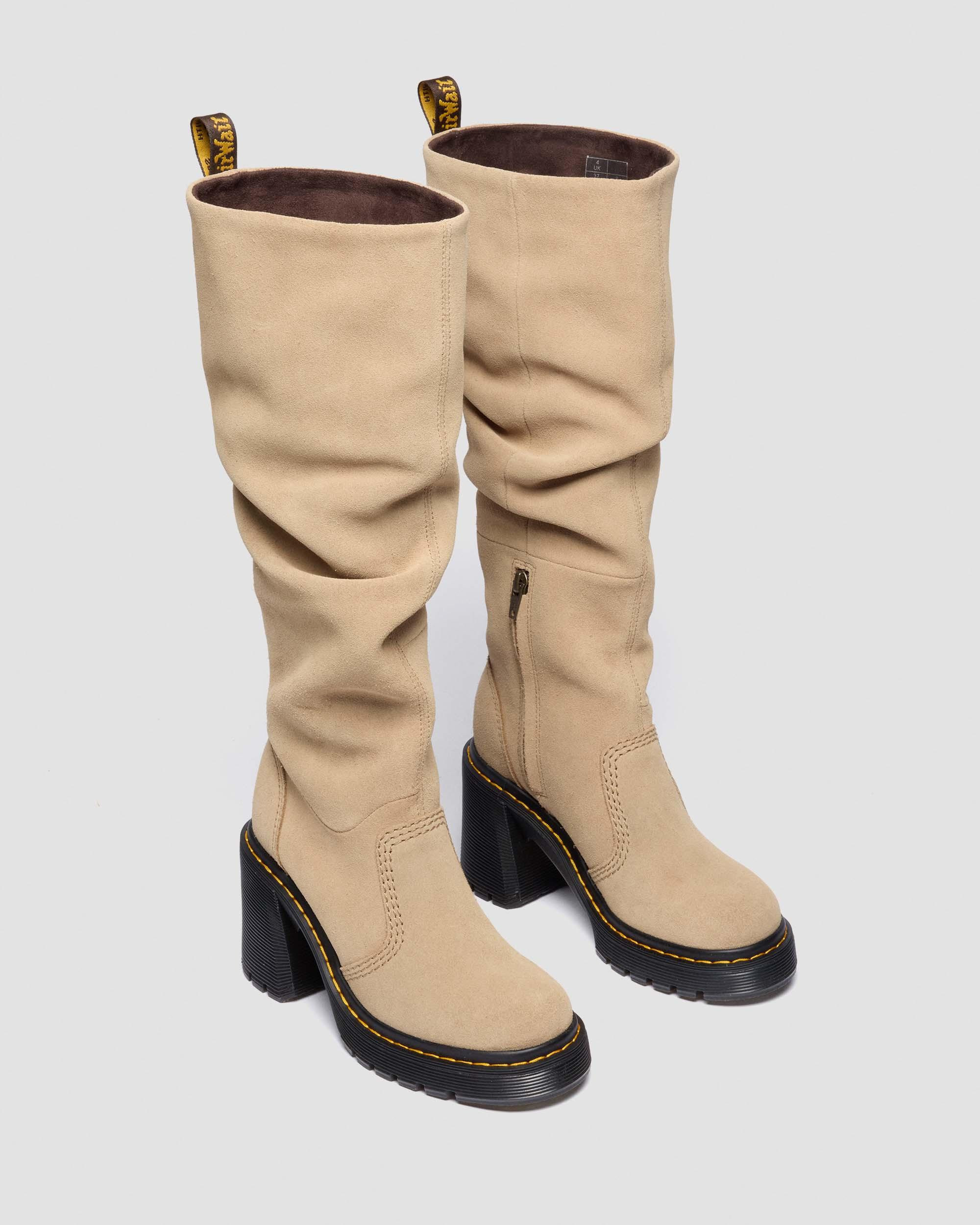 KASEY Suede Knee High Heeled Boots - 3