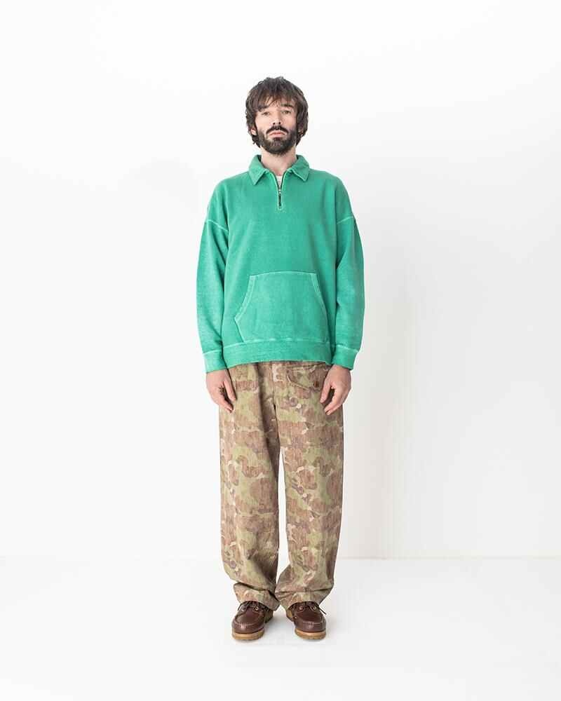 JUMBO SWEAT ZIP P.O. (UNEVEN DYE) GREEN - 2