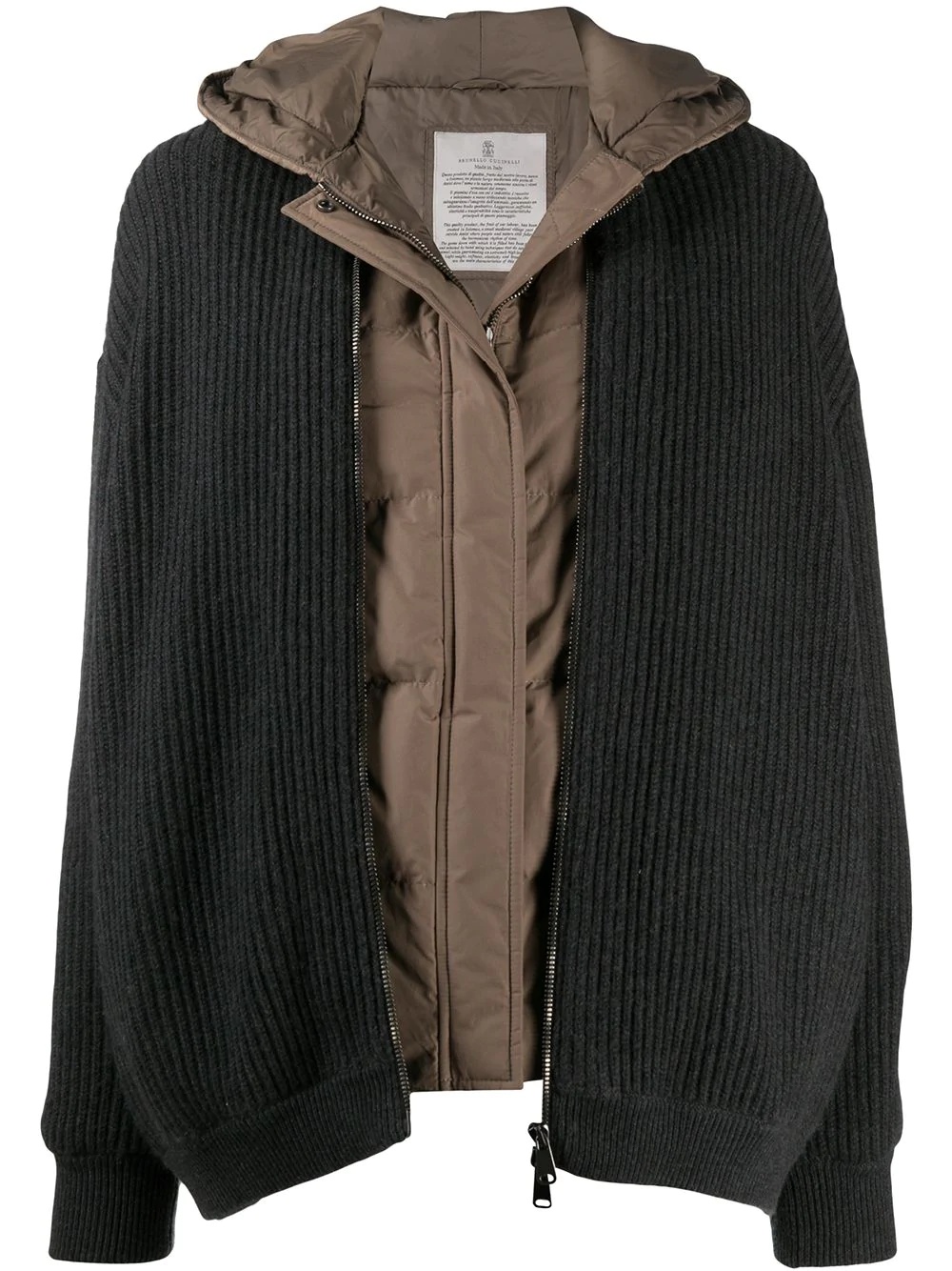 layered ribbed jacket - 1