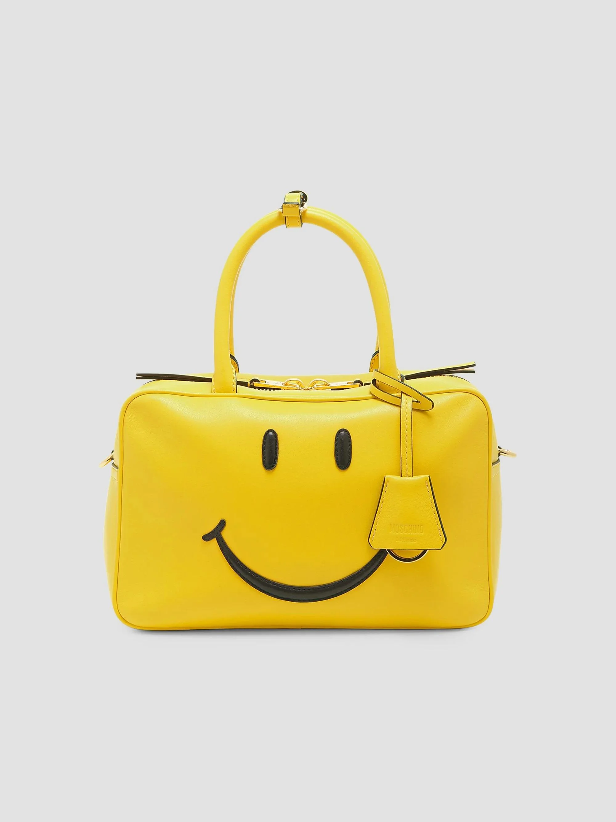 Women's Smile Leather Top Handle Bag - Yellow - 1