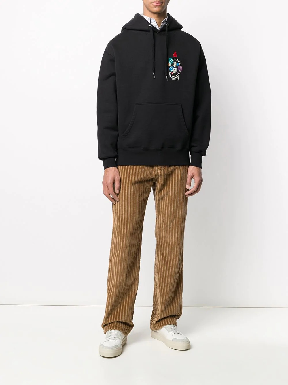 embroidered patch hoodie - 2