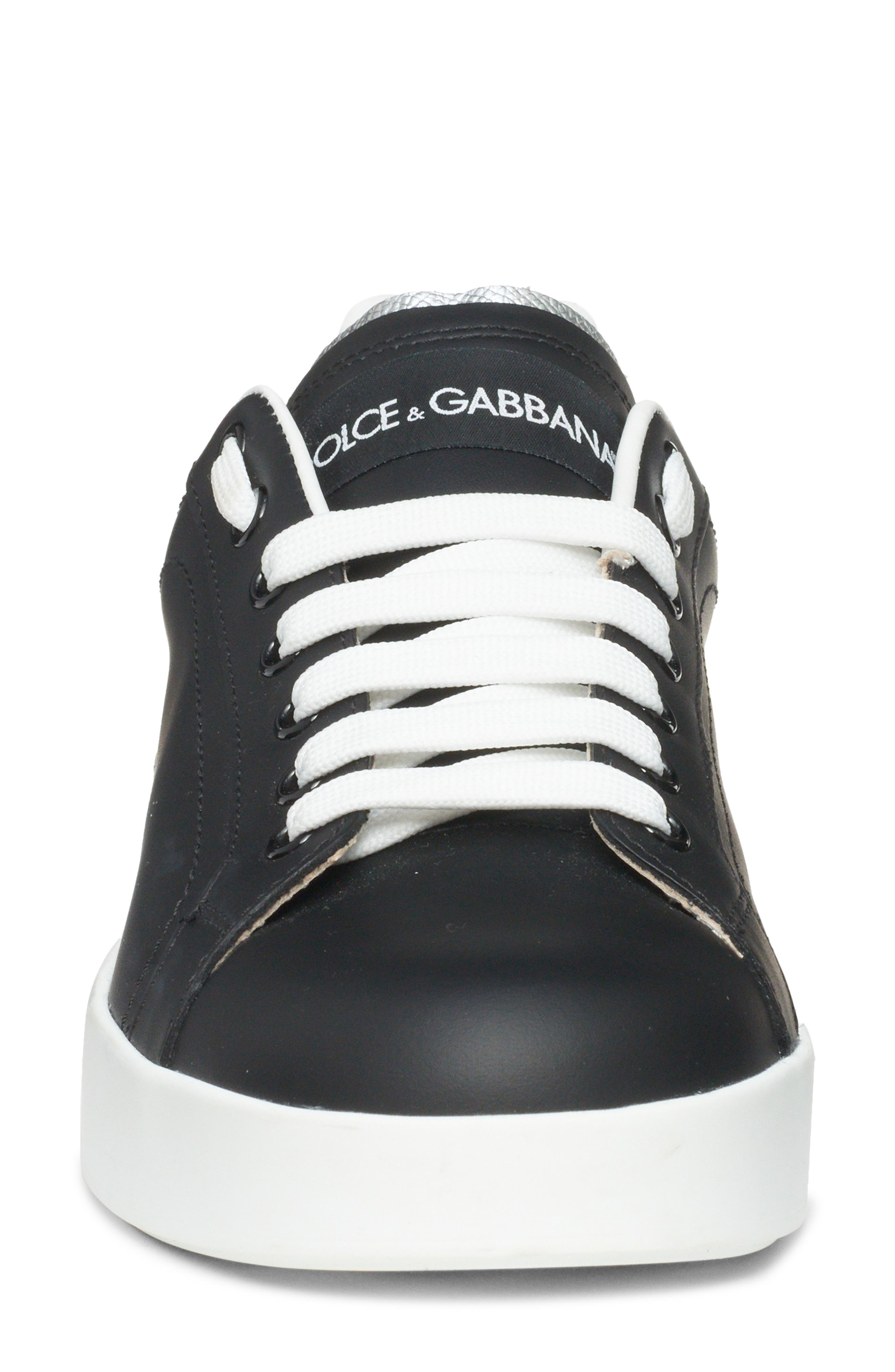 Dolce&Gabbana Portofino Sneaker in Black/Silver at Nordstrom - 4