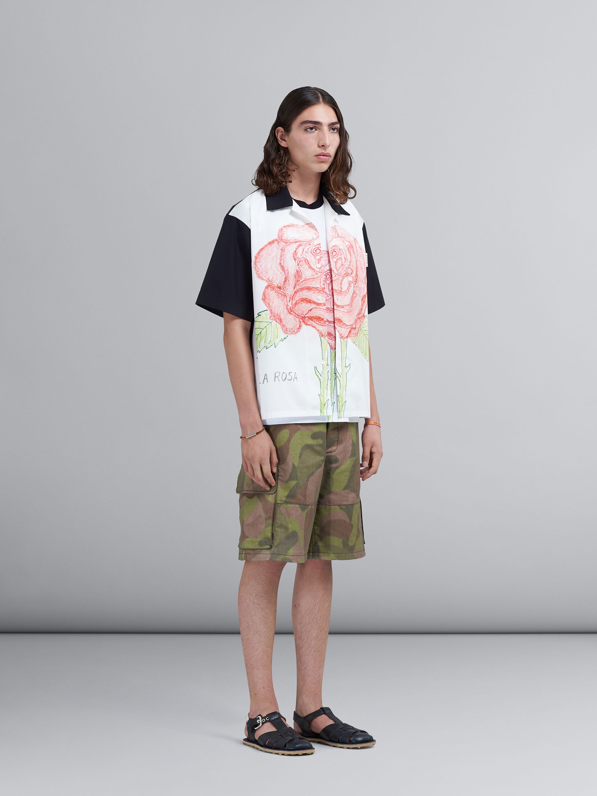 LA ROSA PRINT POPLIN BOWLING SHIRT - 5