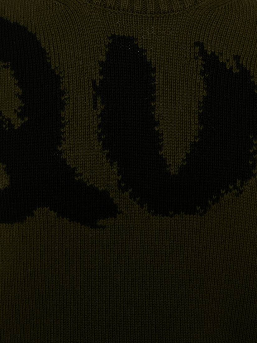 Mcqueen Graffiti Knit Jumper in Khaki - 5