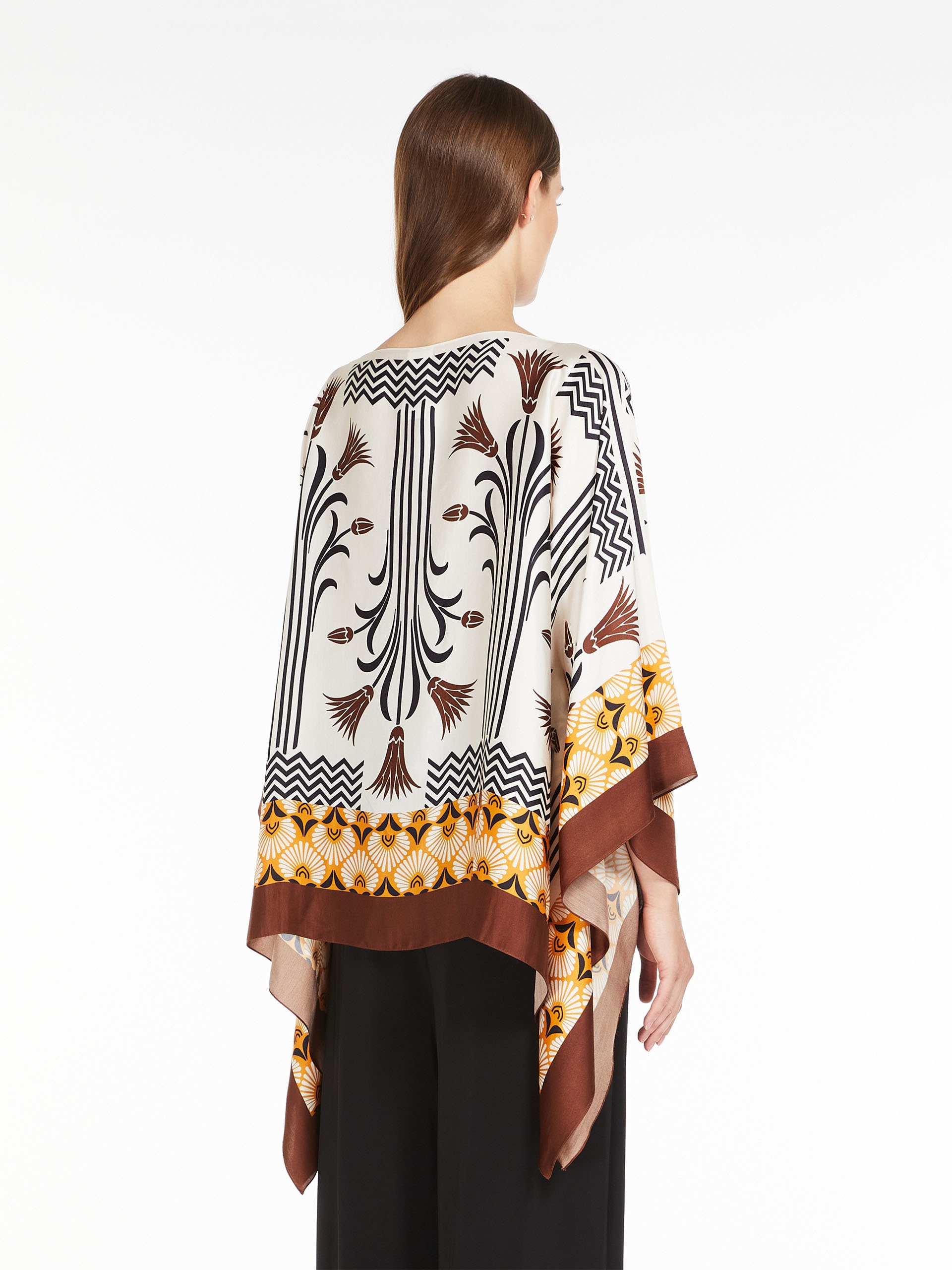 ACRO Printed satin poncho - 4