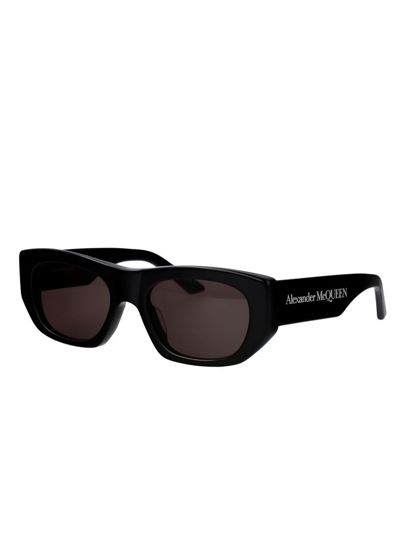 Alexander McQueen logo-print geometric-frame sunglasses outlook