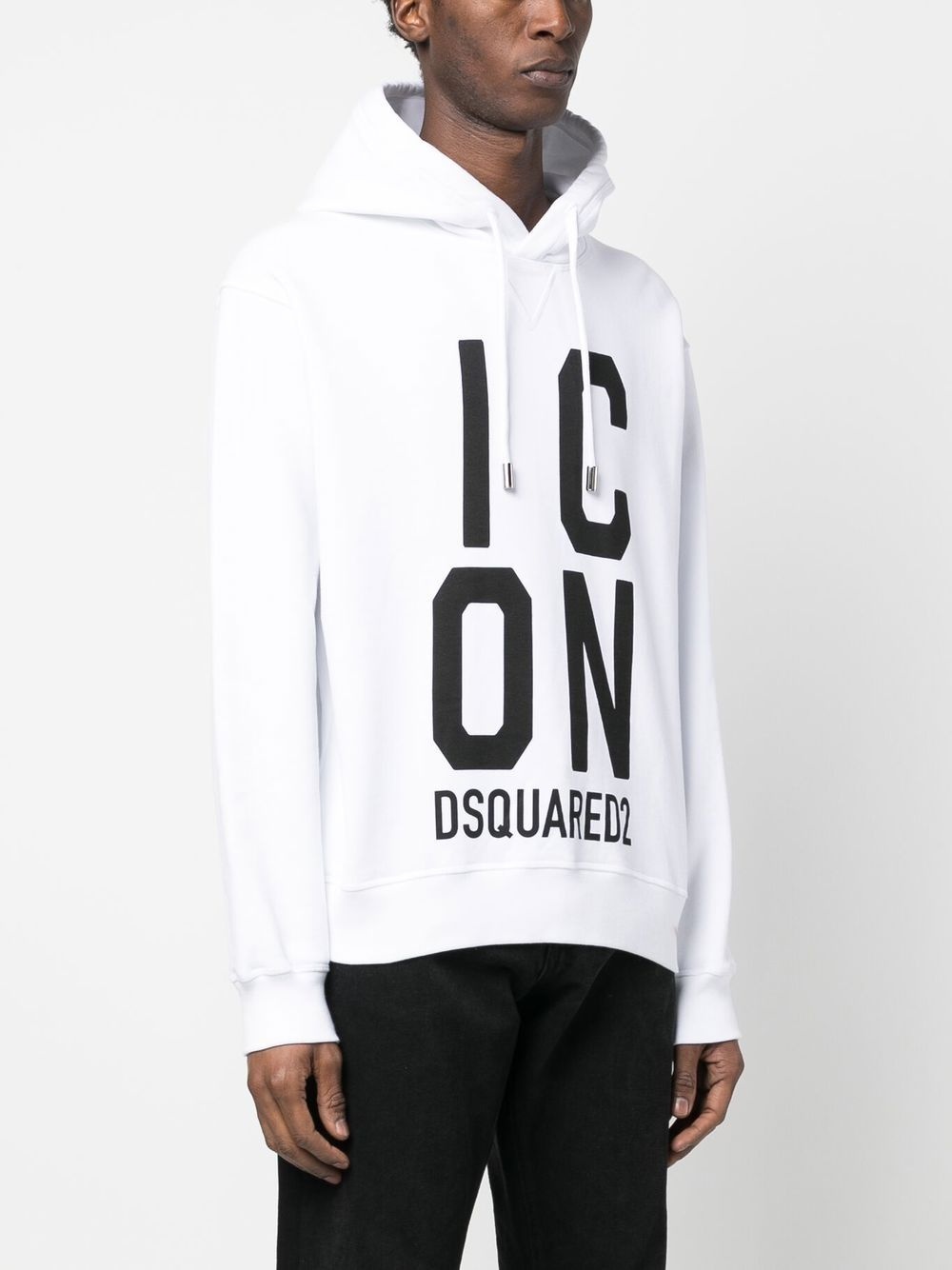 Icon-print cotton hoodie - 3