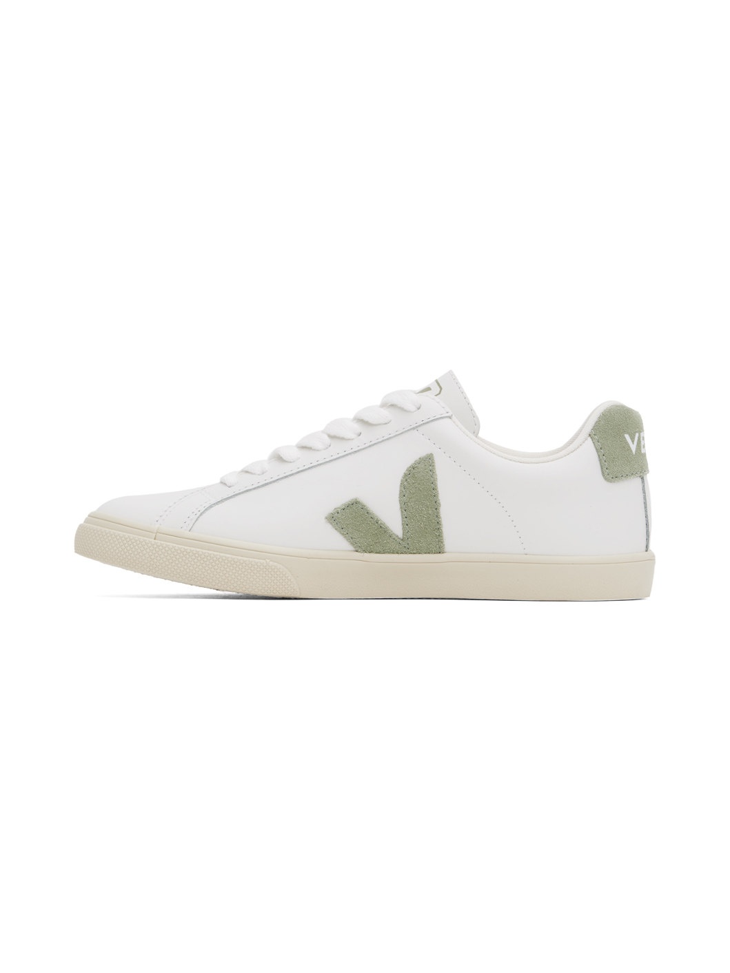 White & Green Esplar Leather Sneakers - 3