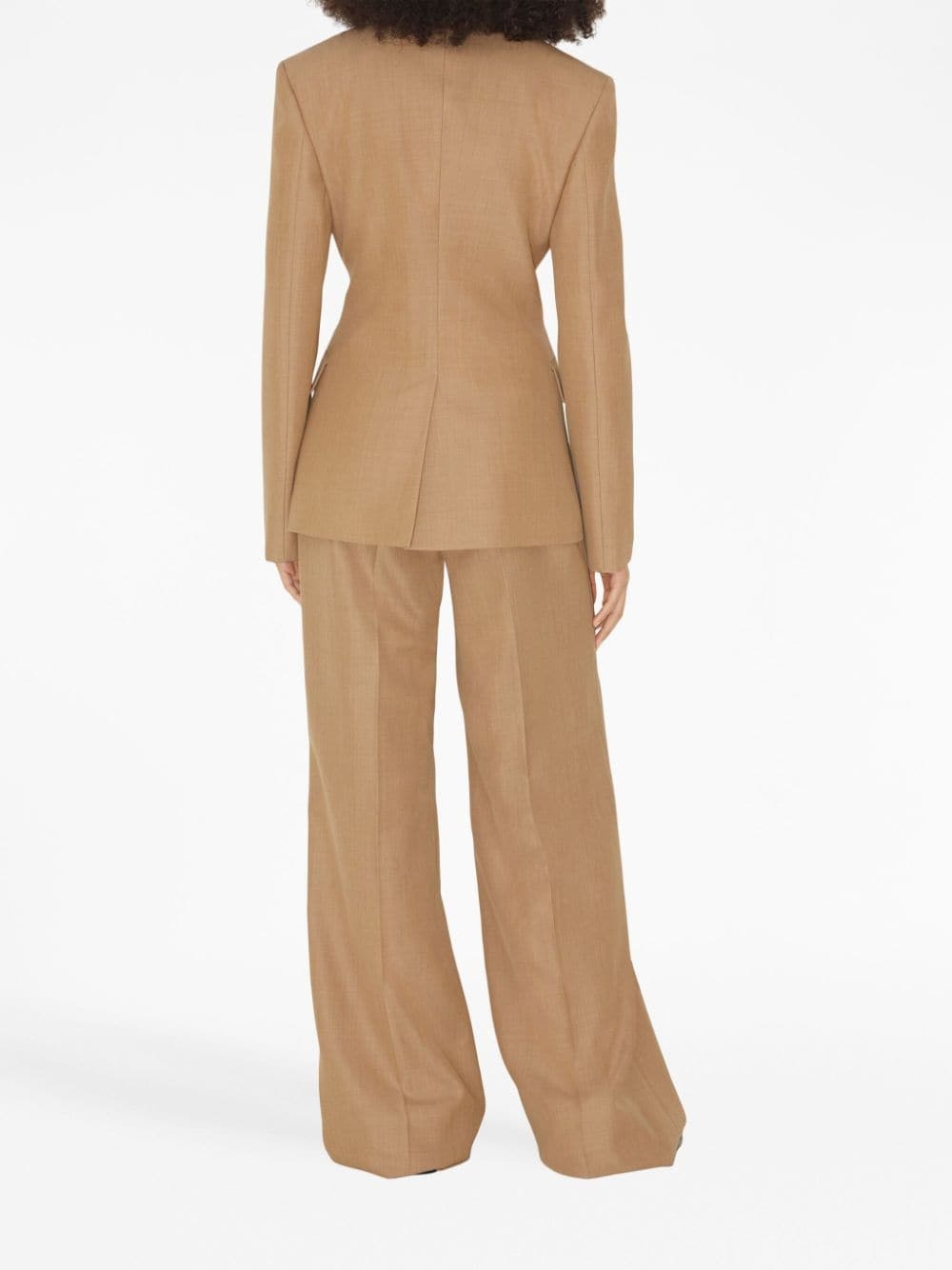 wide-leg pleated wool trousers - 4