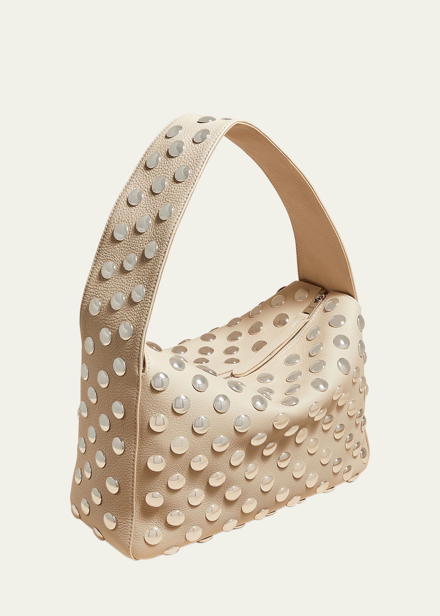 Elena Studded Leather Shoulder Bag - 3