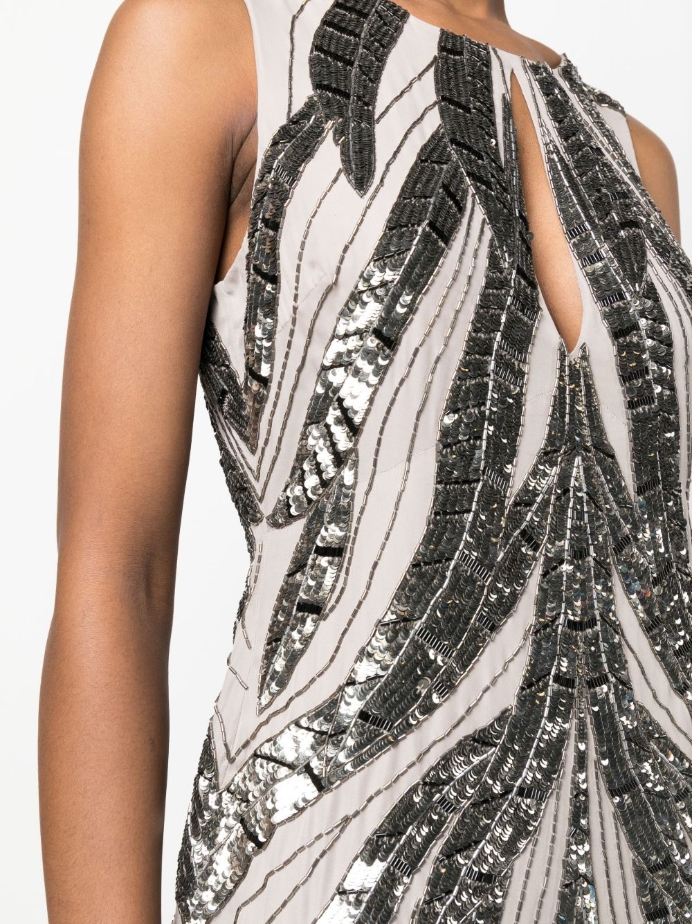 sequin-embellished silk dress - 5