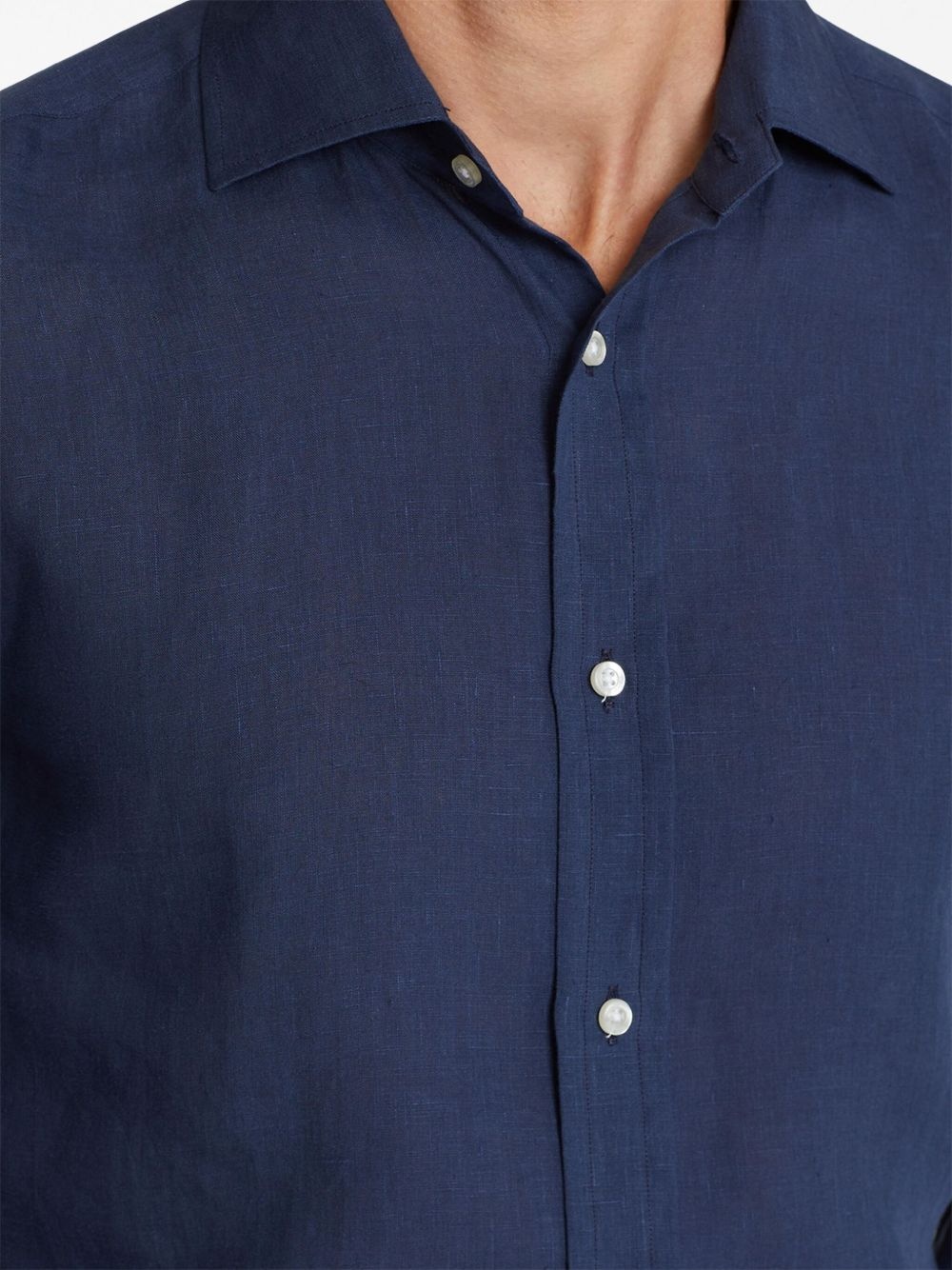 classic-collar linen shirt - 6
