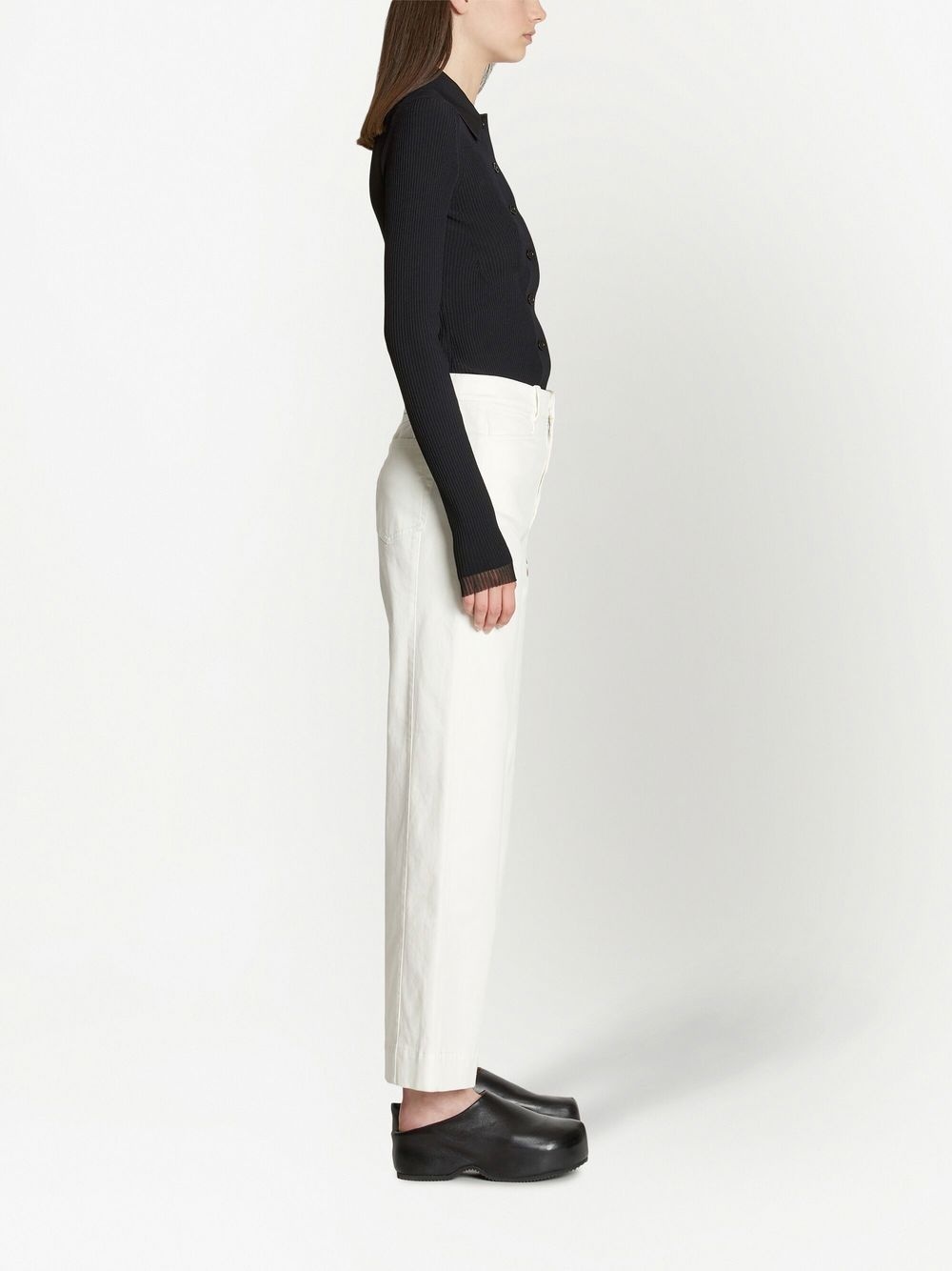 logo-patch cropped jeans - 5