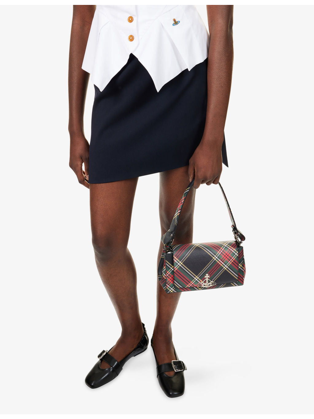 Hazel Check Medium Woven Shoulder Bag - 3