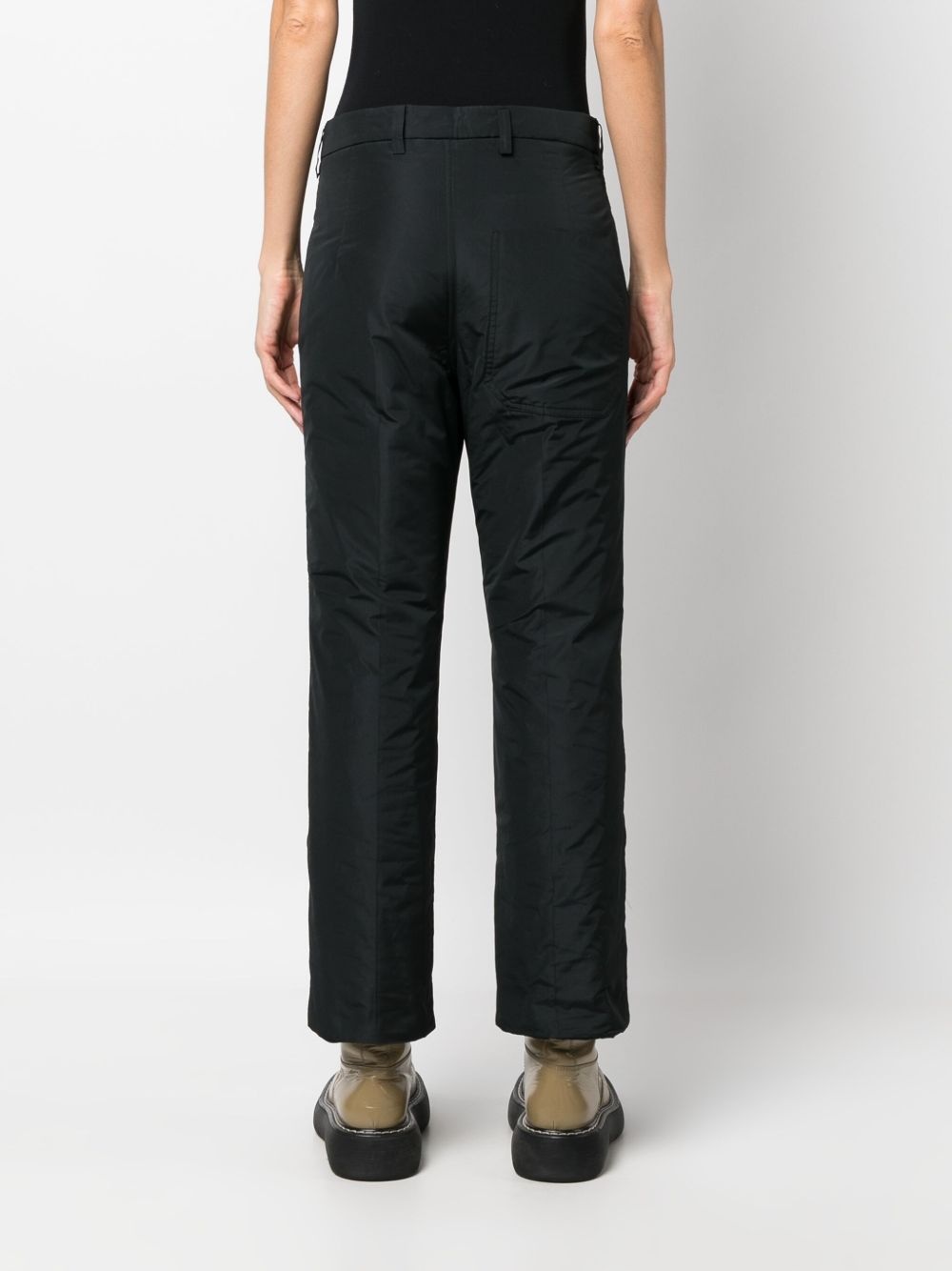 padded straight-leg trousers - 4