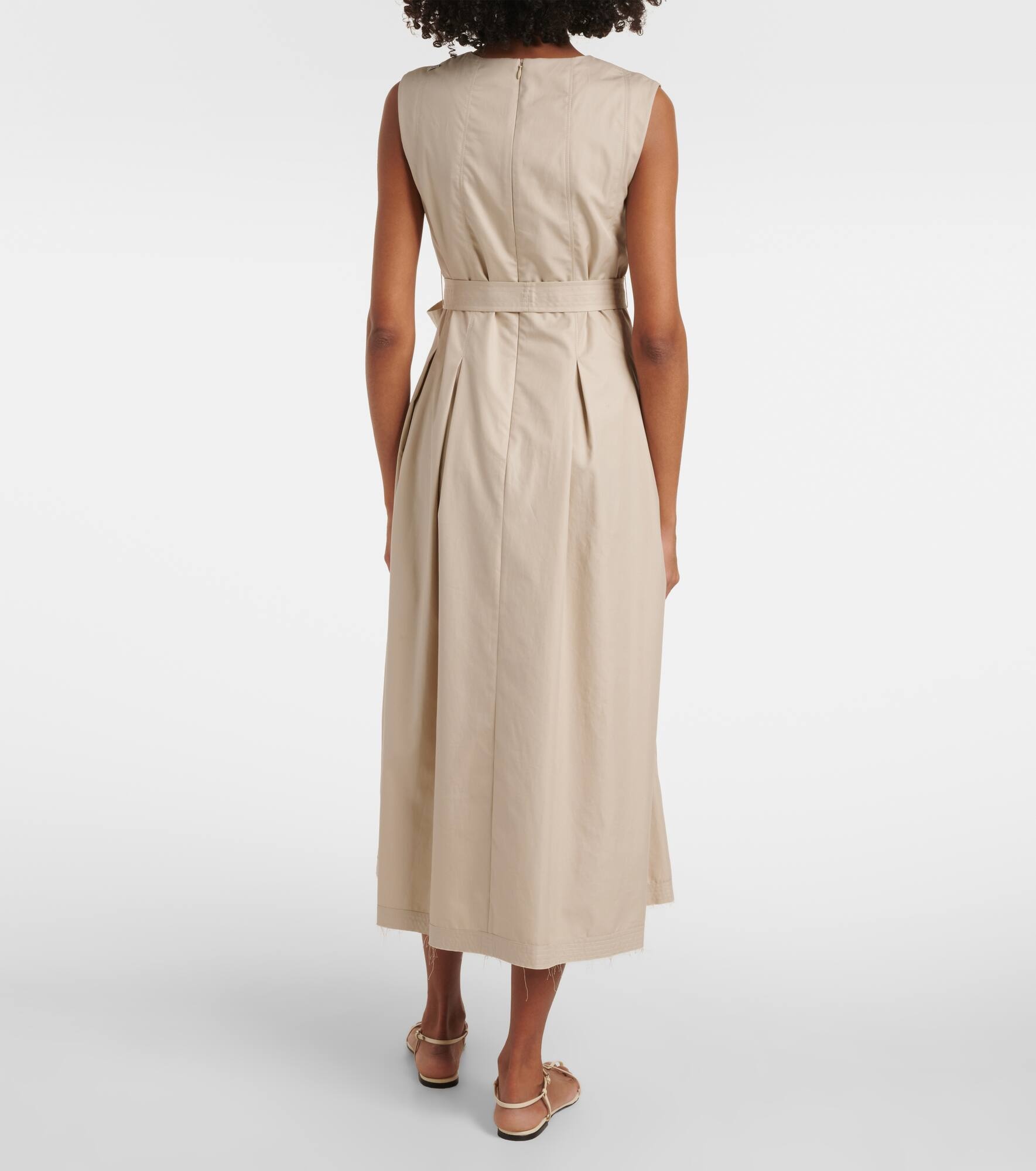 Amina pleated cotton midi dress - 3