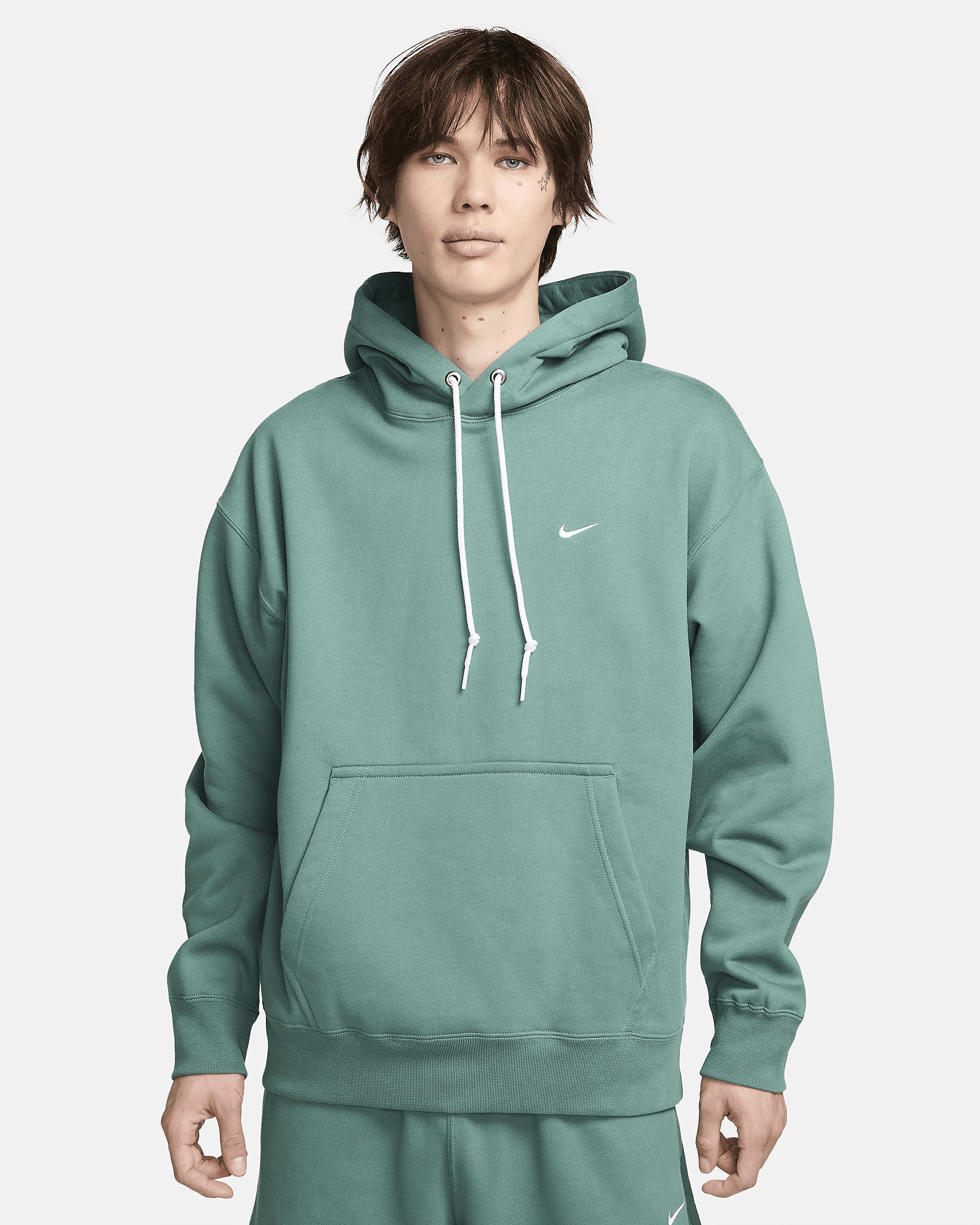 【NIKE】Nike Solo Swoosh Men's Fleece Pullover Hoodie Nike Solo Swoosh Men's Fleece Pullover Hoodie (X-Large, Dark