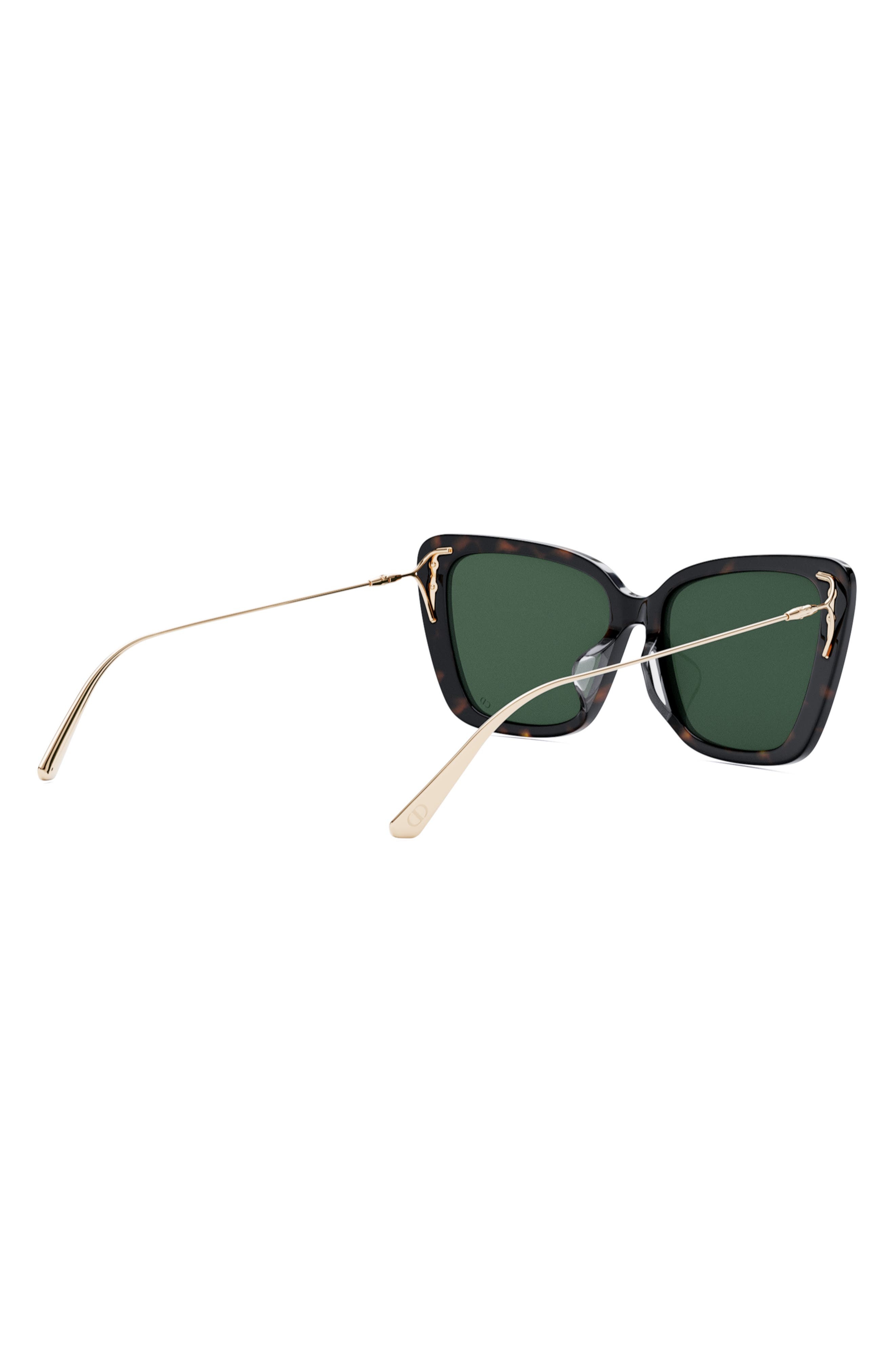 MissDior B5F 56mm Butterfly Sunglasses in Dark Havana /Green at Nordstrom - 4