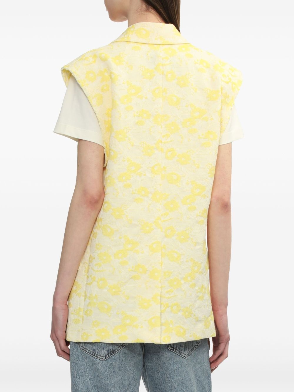 floral jacquard vest - 4
