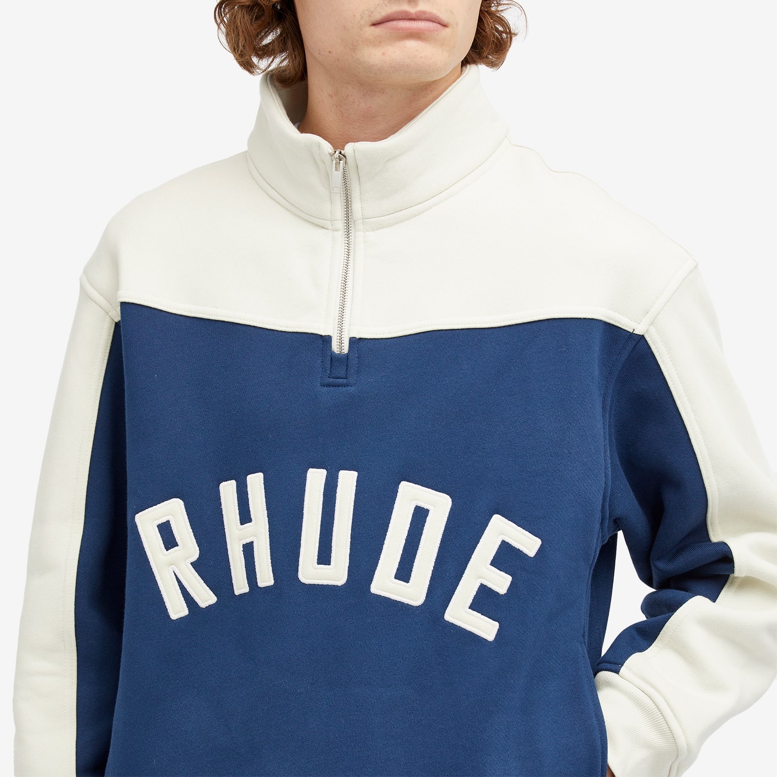 Rhude Cotrast Quarter Zip Logo Jacket - 5