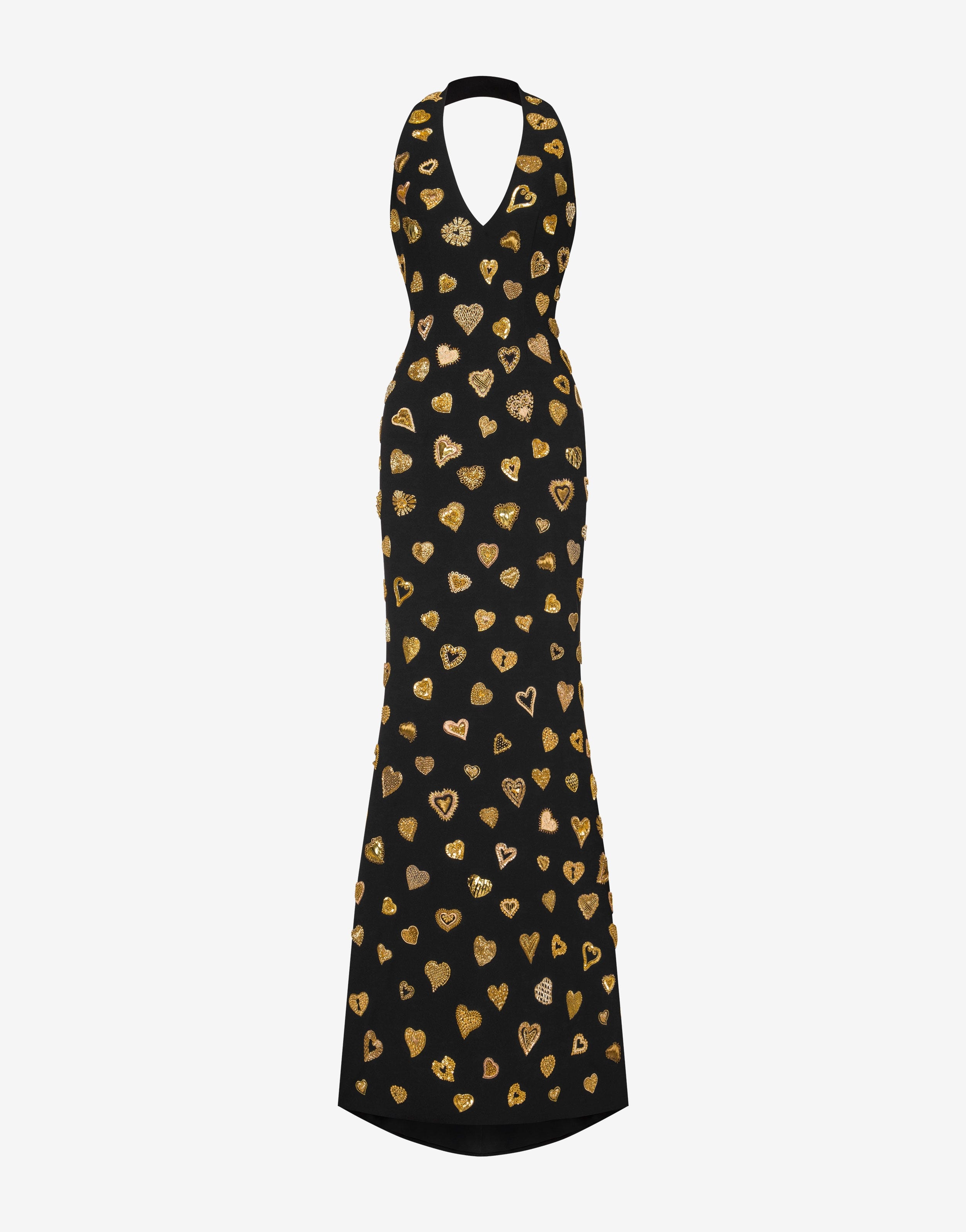 EMBELLISHED HEARTS LONG DRESS - 1