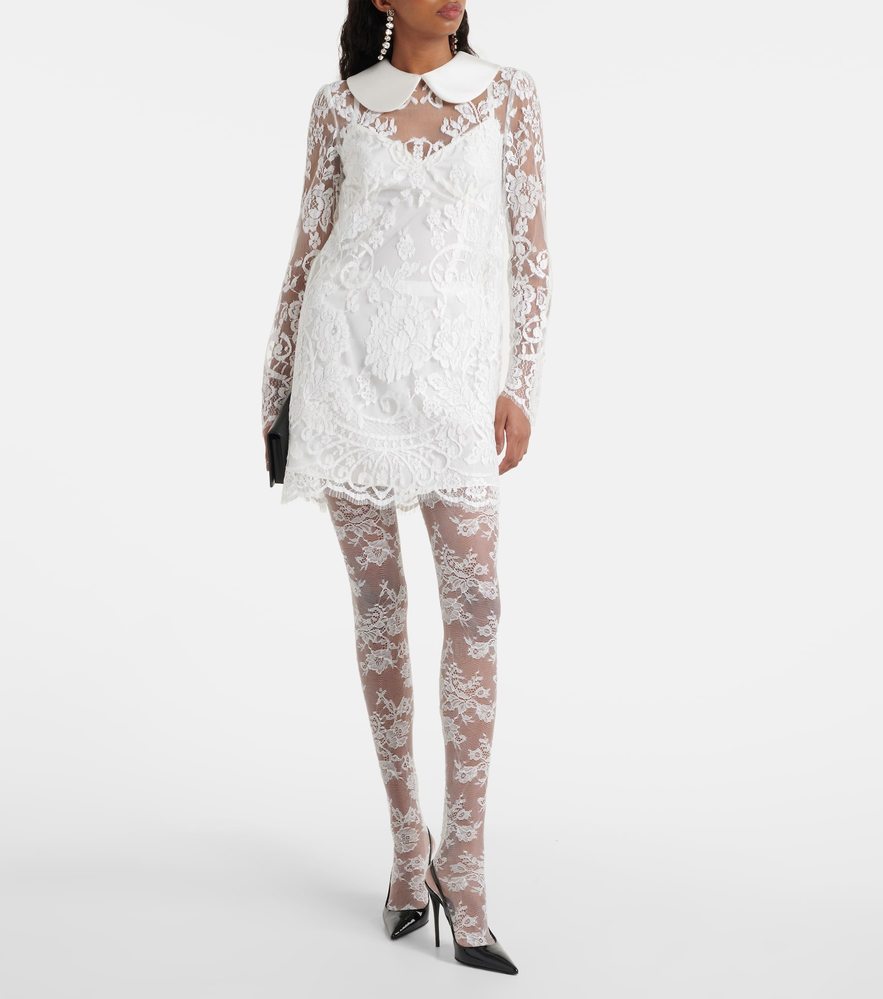 Lace and satin minidress - 2
