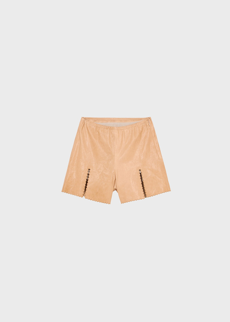 LEATHER SHORTS WITH VENTS 1