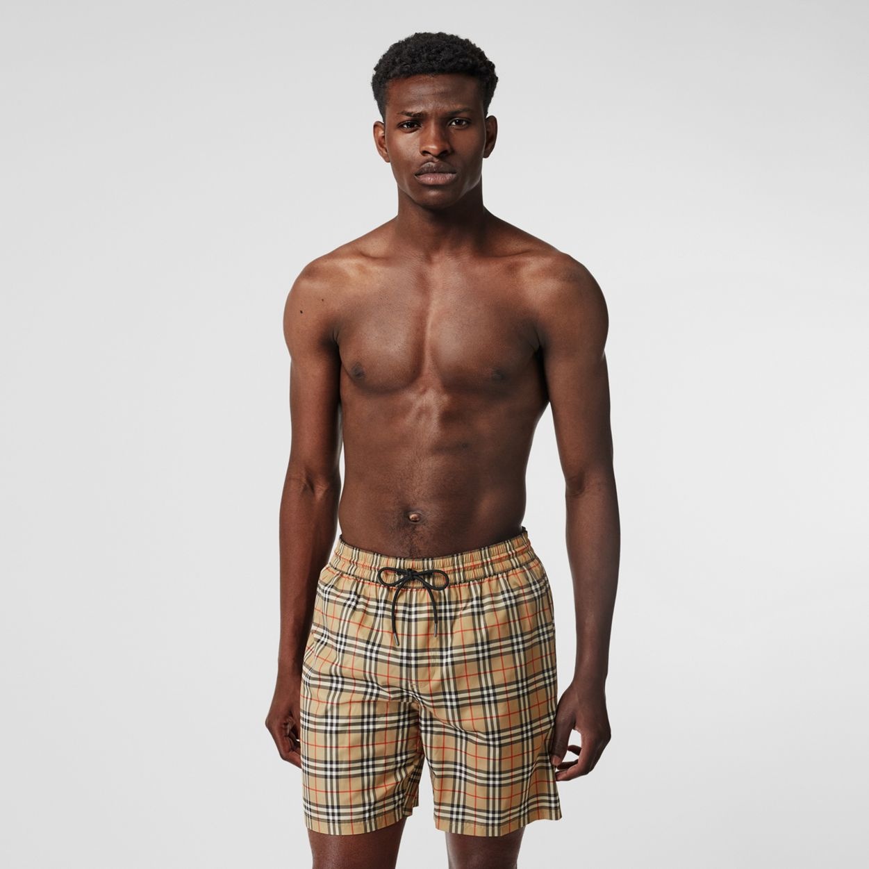 Small Scale Check Drawcord Swim Shorts - 2