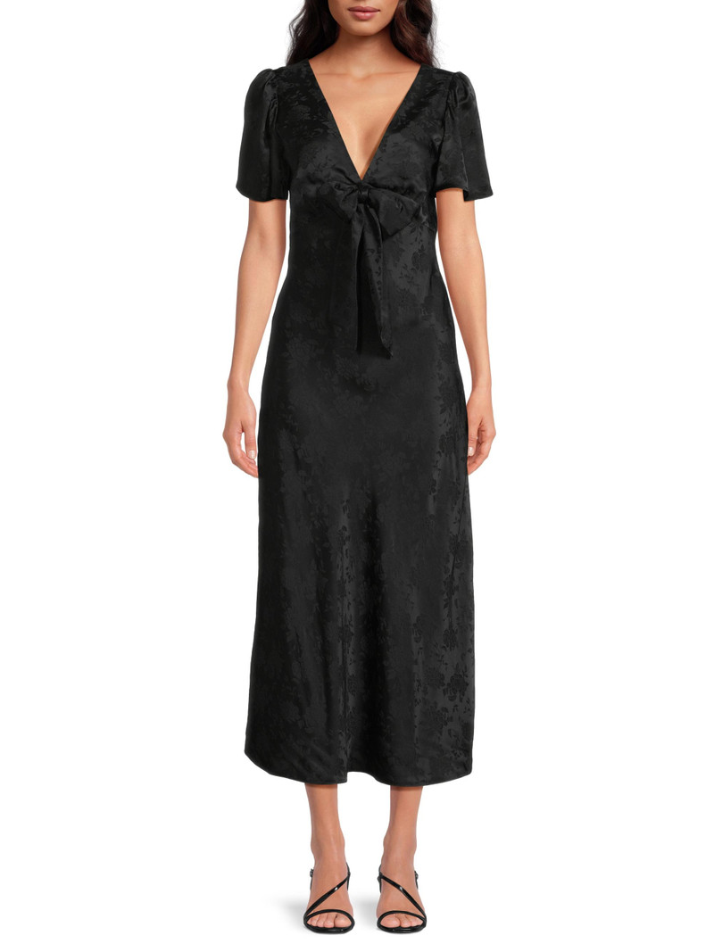 Women's Brunello Silk Jacquard Midi-Dress - Black 3