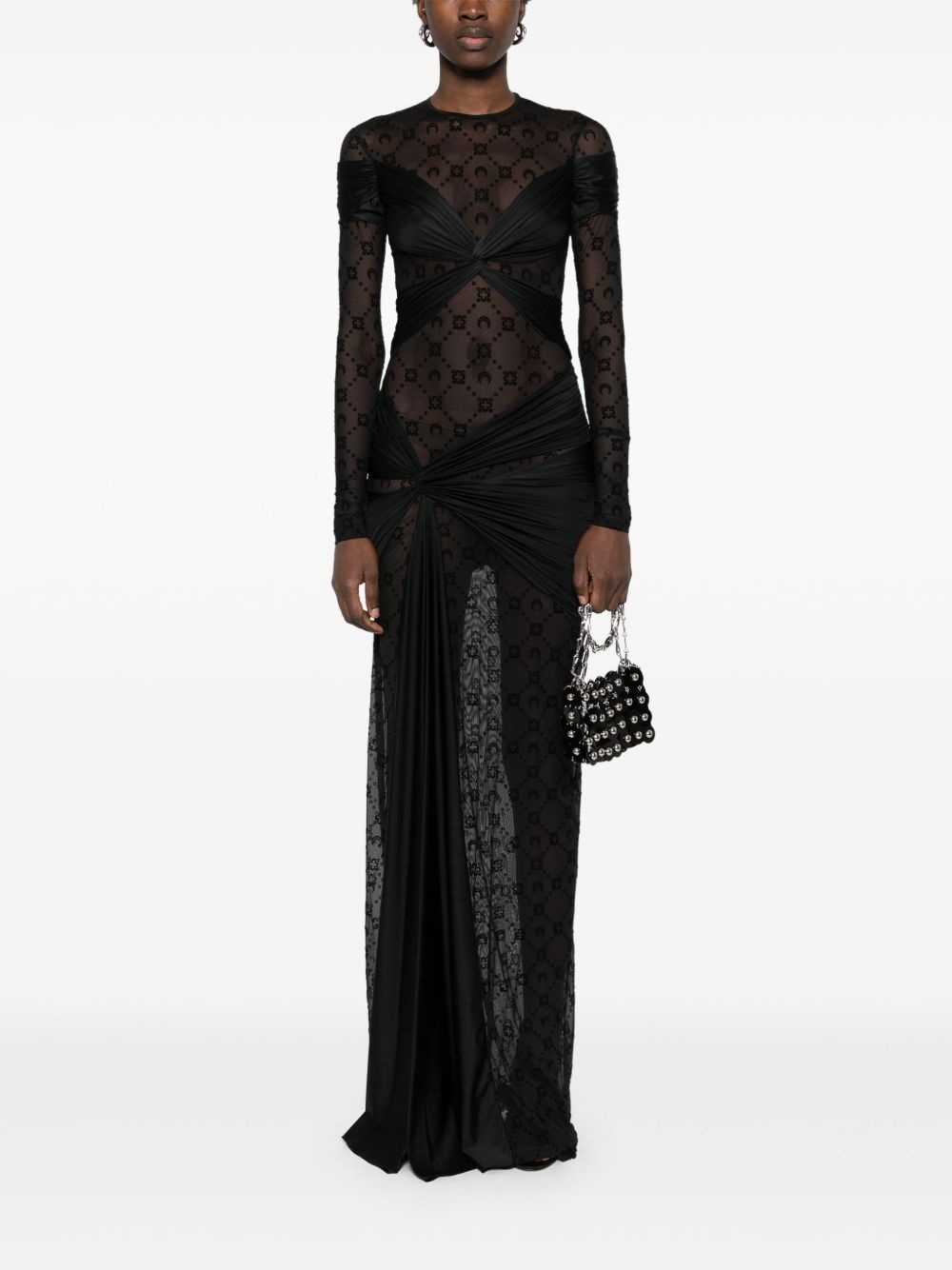draped jersey maxi dress - 2