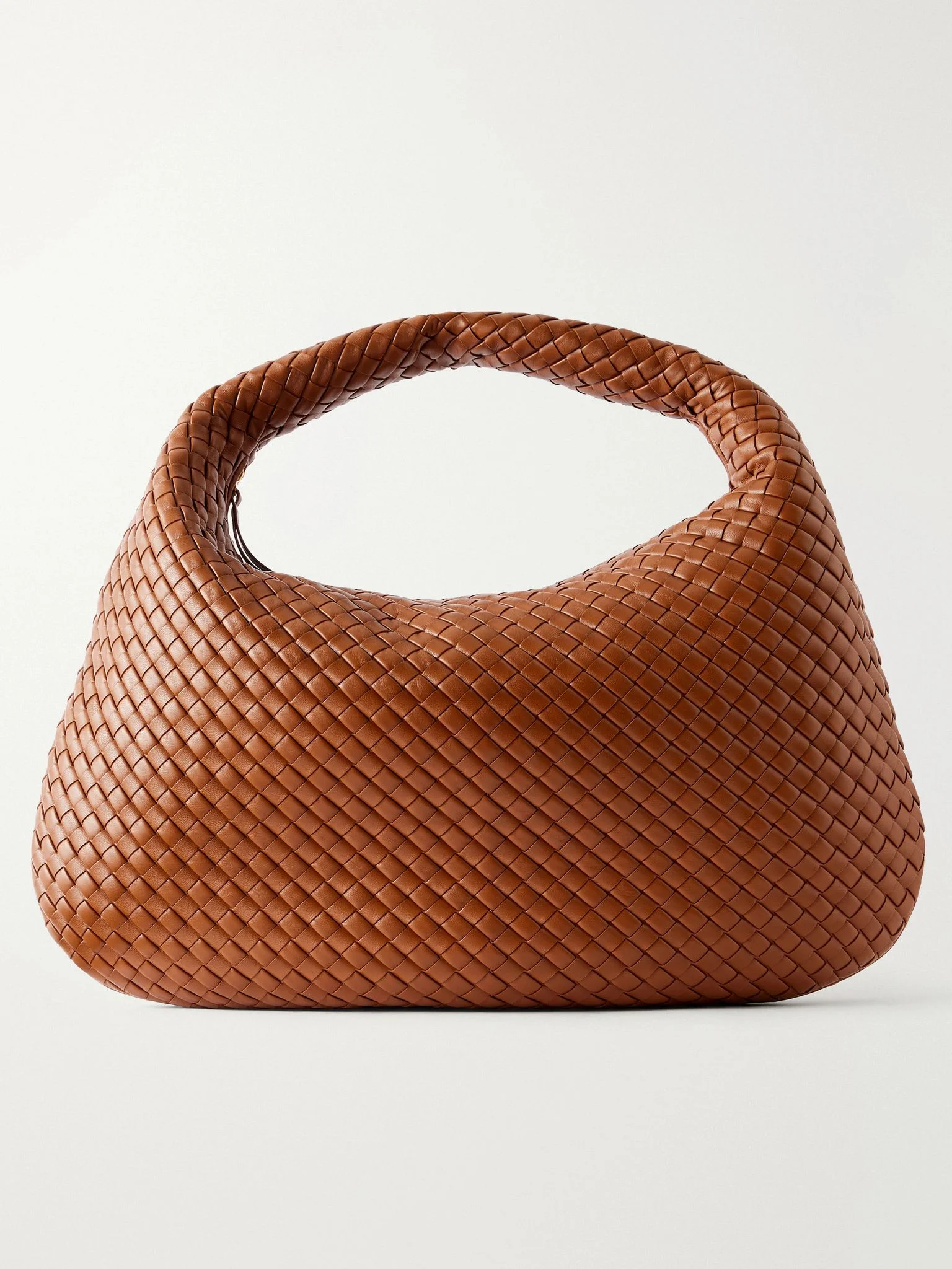 Maxi Veneta Intrecciato leather shoulder bag Brown - 1