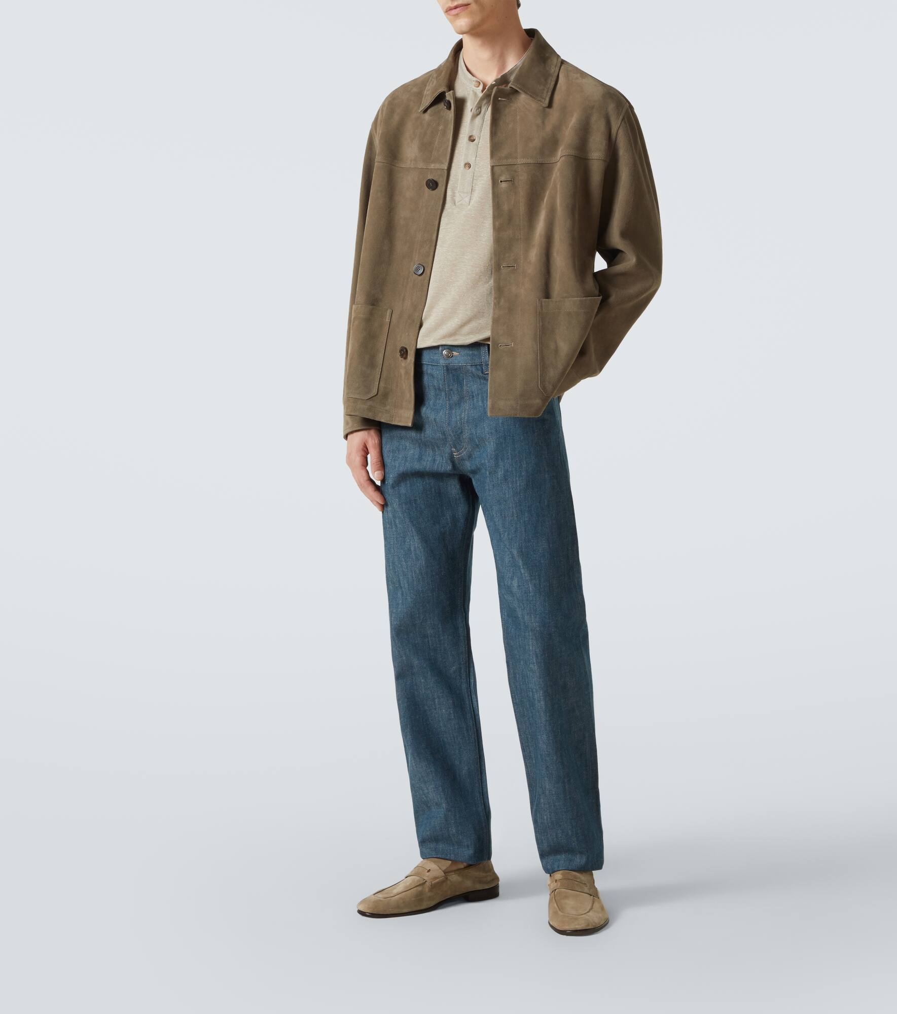 Linen-blend Henley shirt - 2