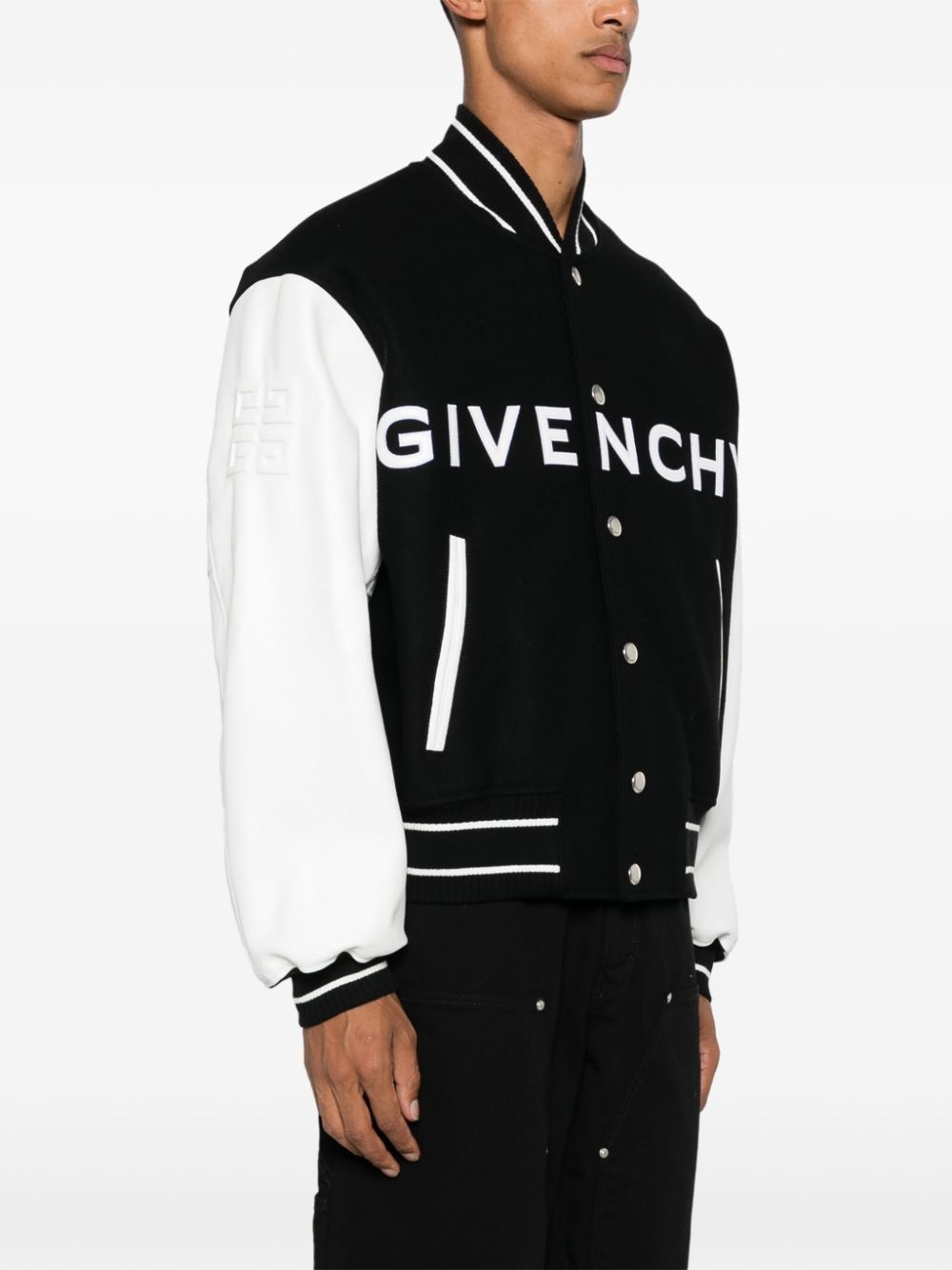 contrasting-sleeves bomber jacket - 3