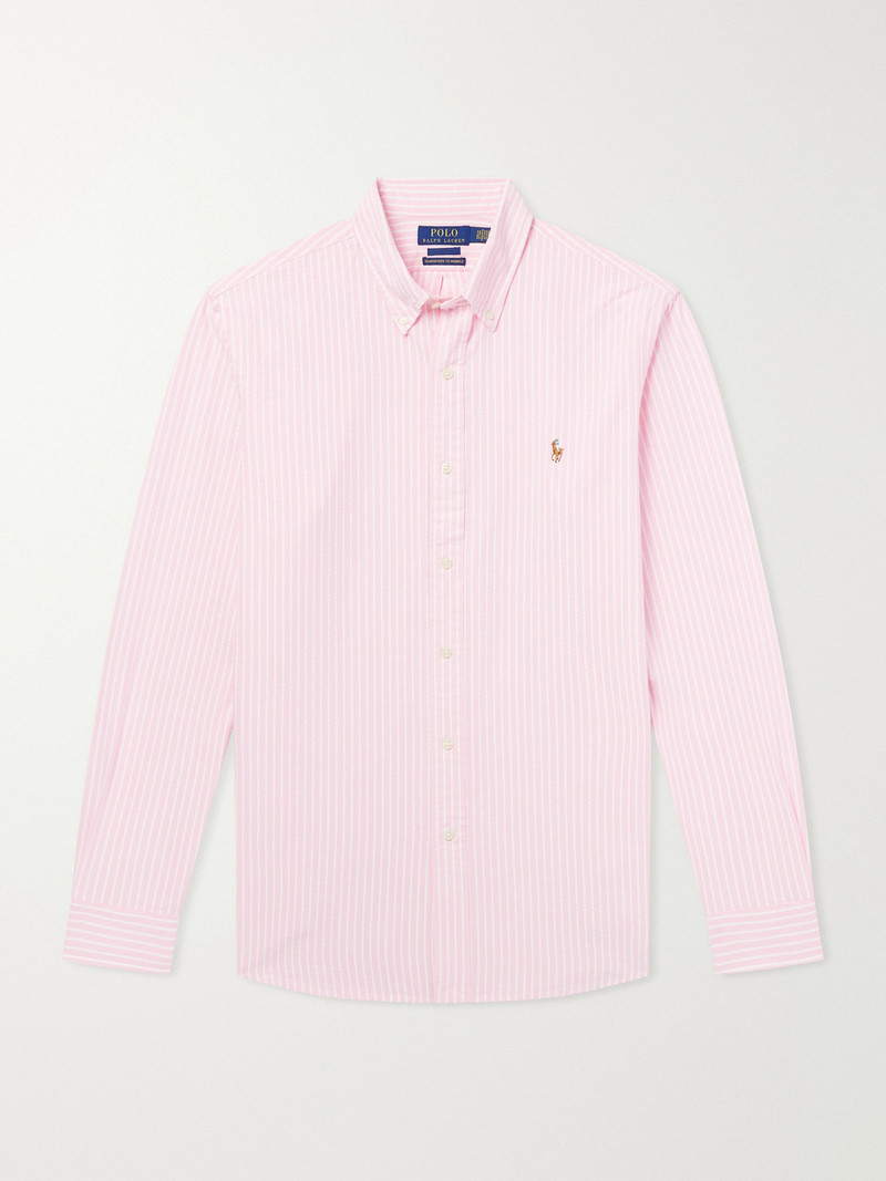 Button-Down Collar Logo-Embroidered Cotton Shirt 1