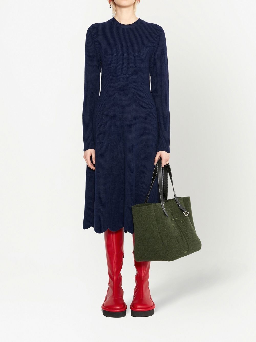 scalloped hem dress - 2