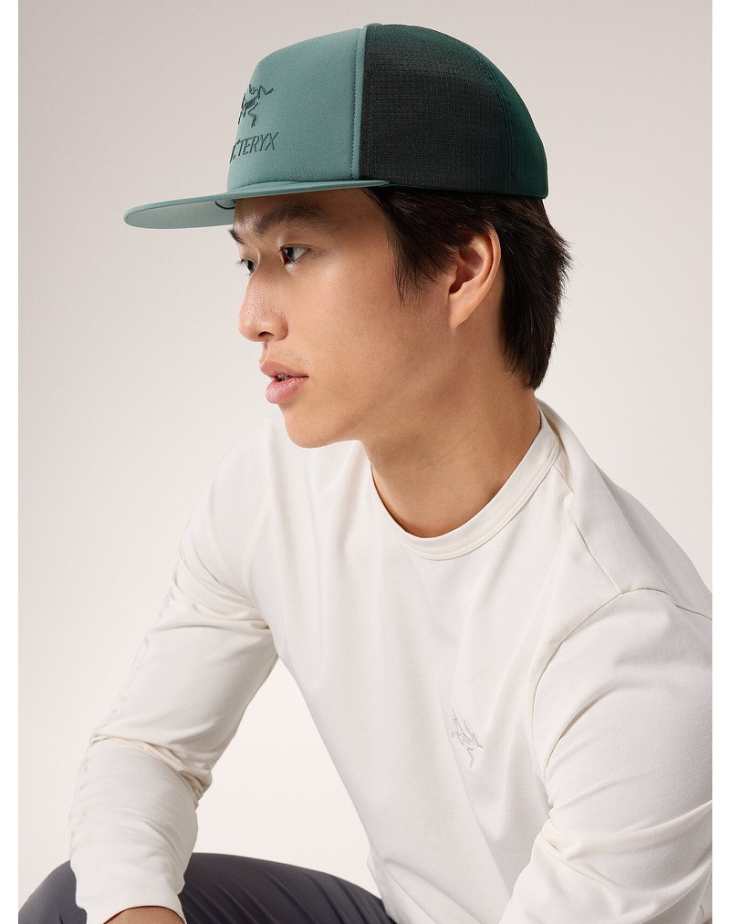 Logo Flat Brim Trucker Hat 5