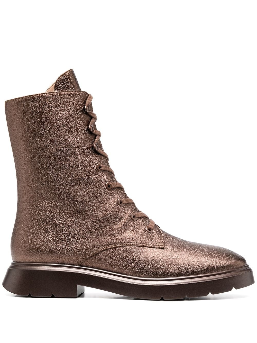 bronze leather ankle boots - 1