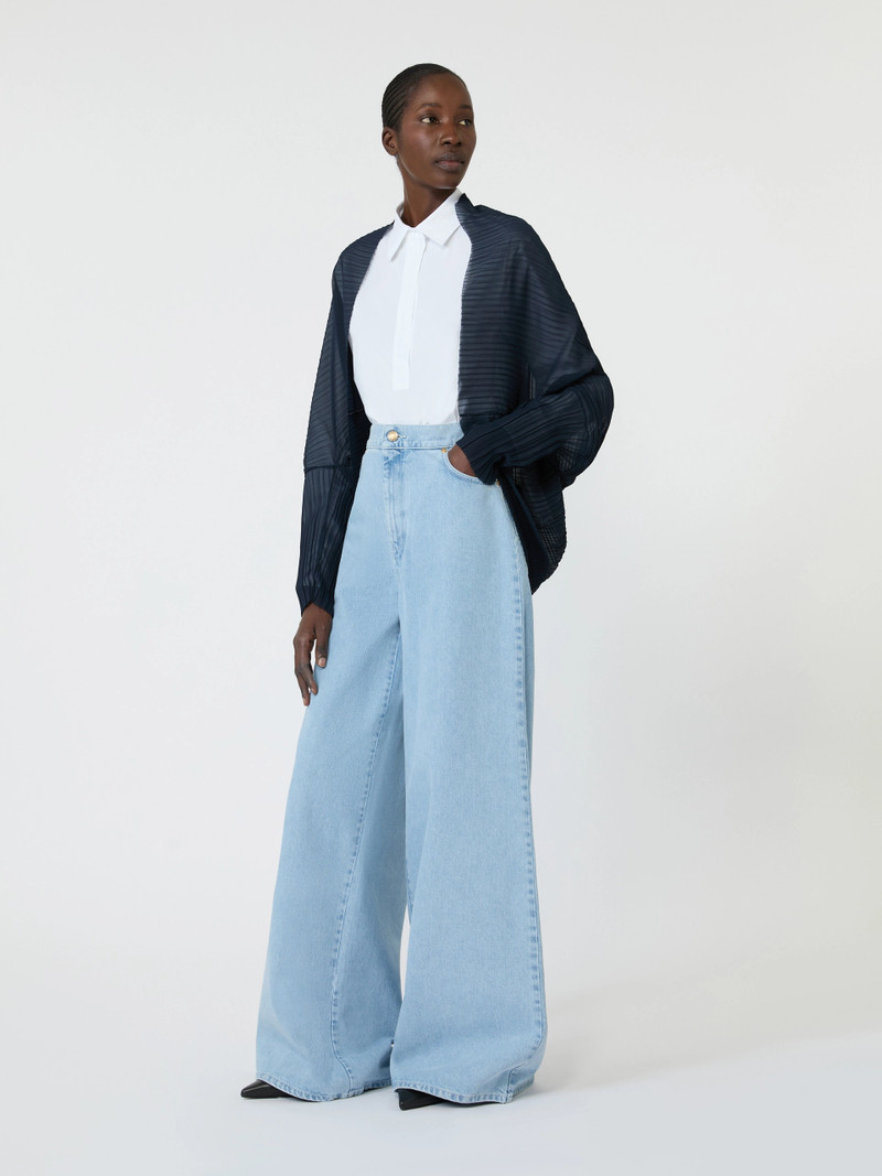 VESUVIO Pleated fabric shrug - MIDNIGHTBLUE 1