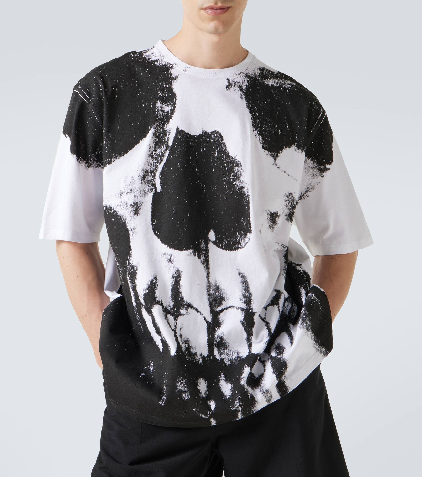 Skull printed cotton jersey T-shirt - 5