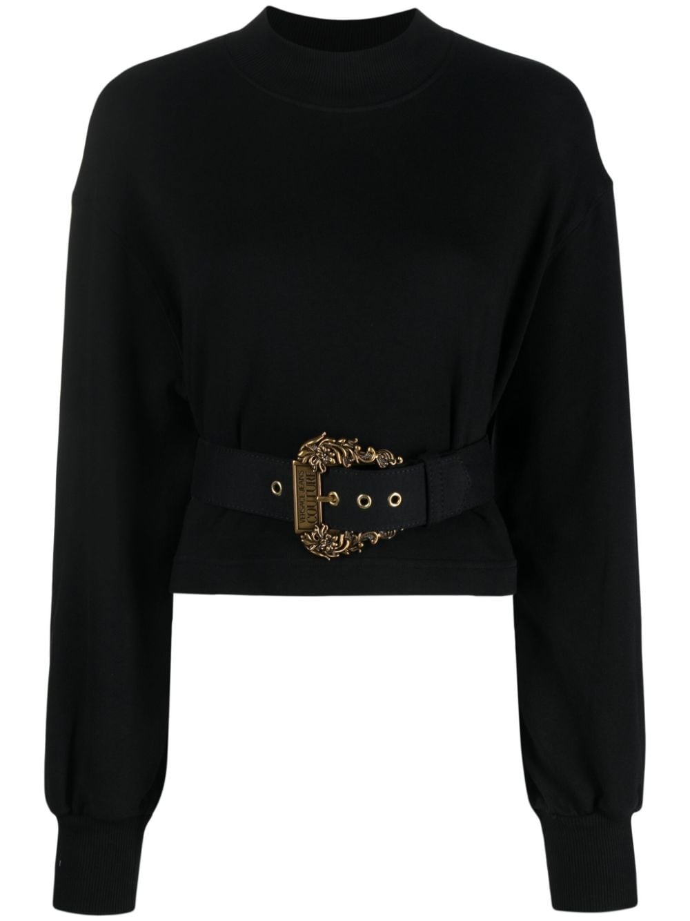 buckle-fastening cotton sweatshirt - 1