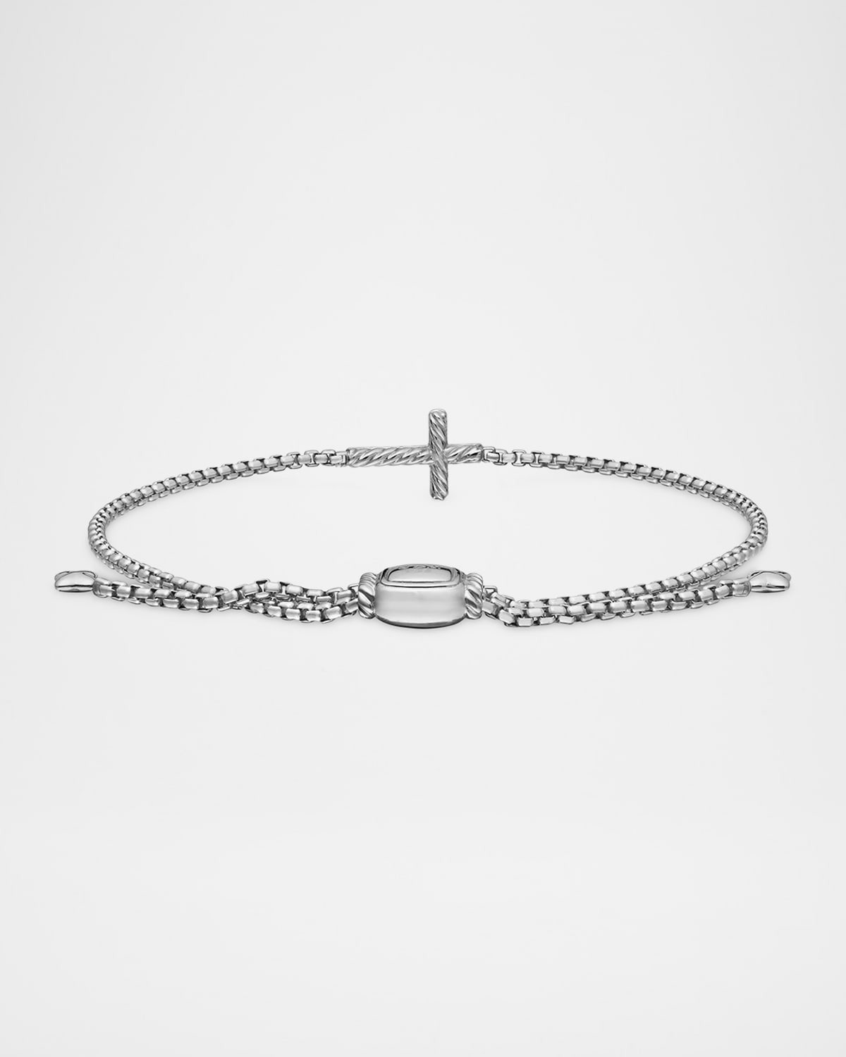 Cross Chain Bracelet with Diamonds in Silver, 1.7mm - 5