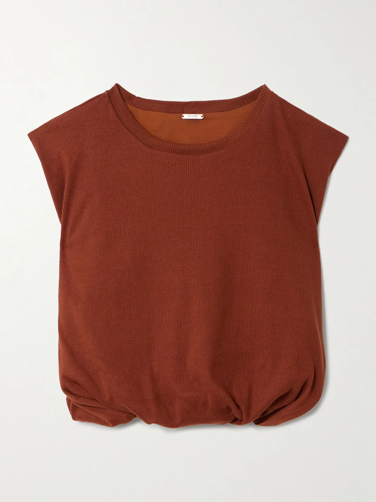 Muraya Cropped Gathered Jersey T-shirt - 1