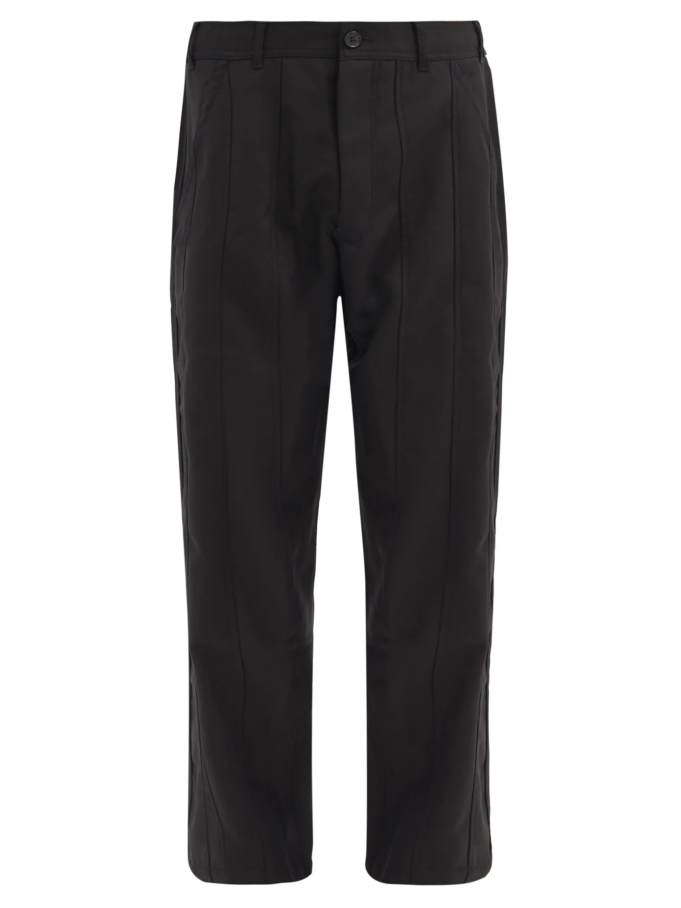 Panelled gabardine trousers - 1