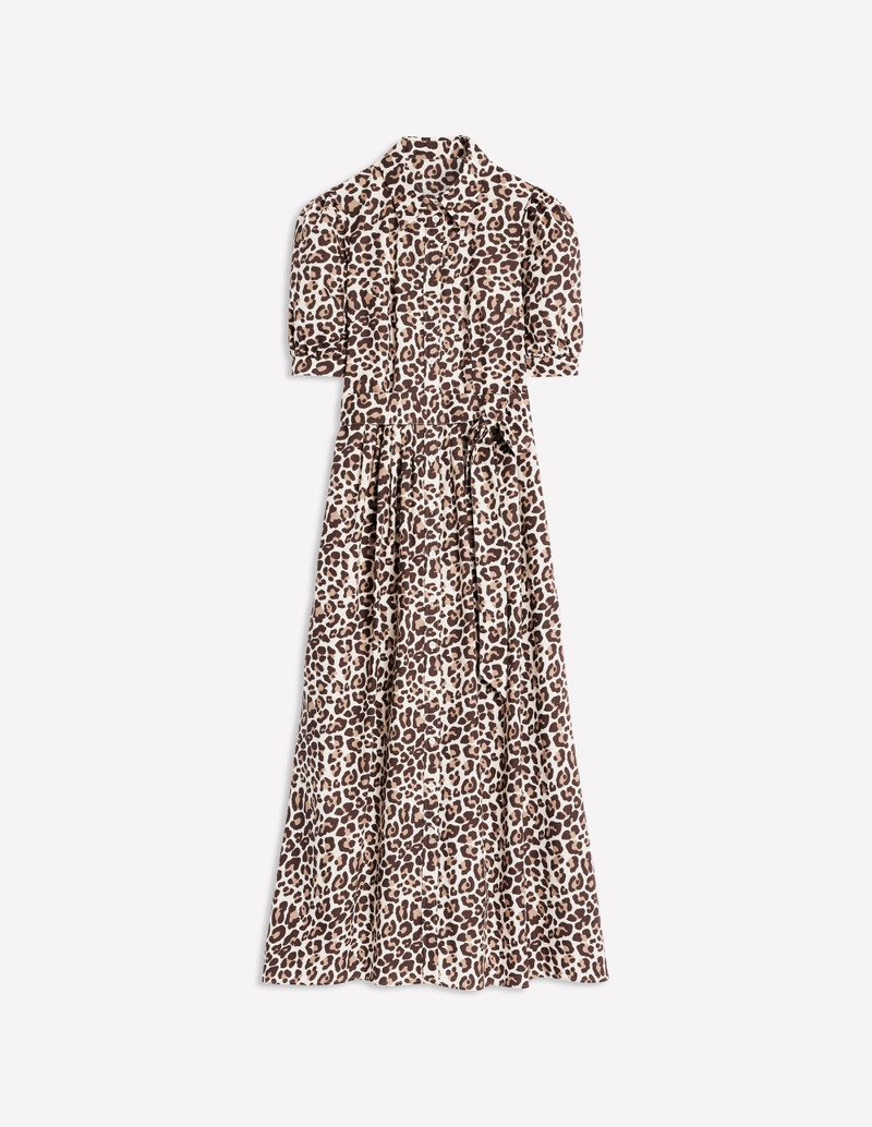 Alexa Maxi Shirt Dress-Sandpiper Beige, Cheetah Pop 1