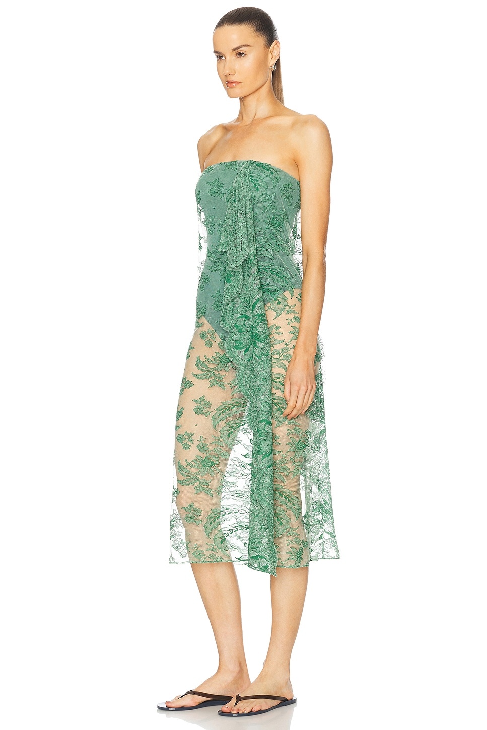 Floating Lace Strapless Dress - 3