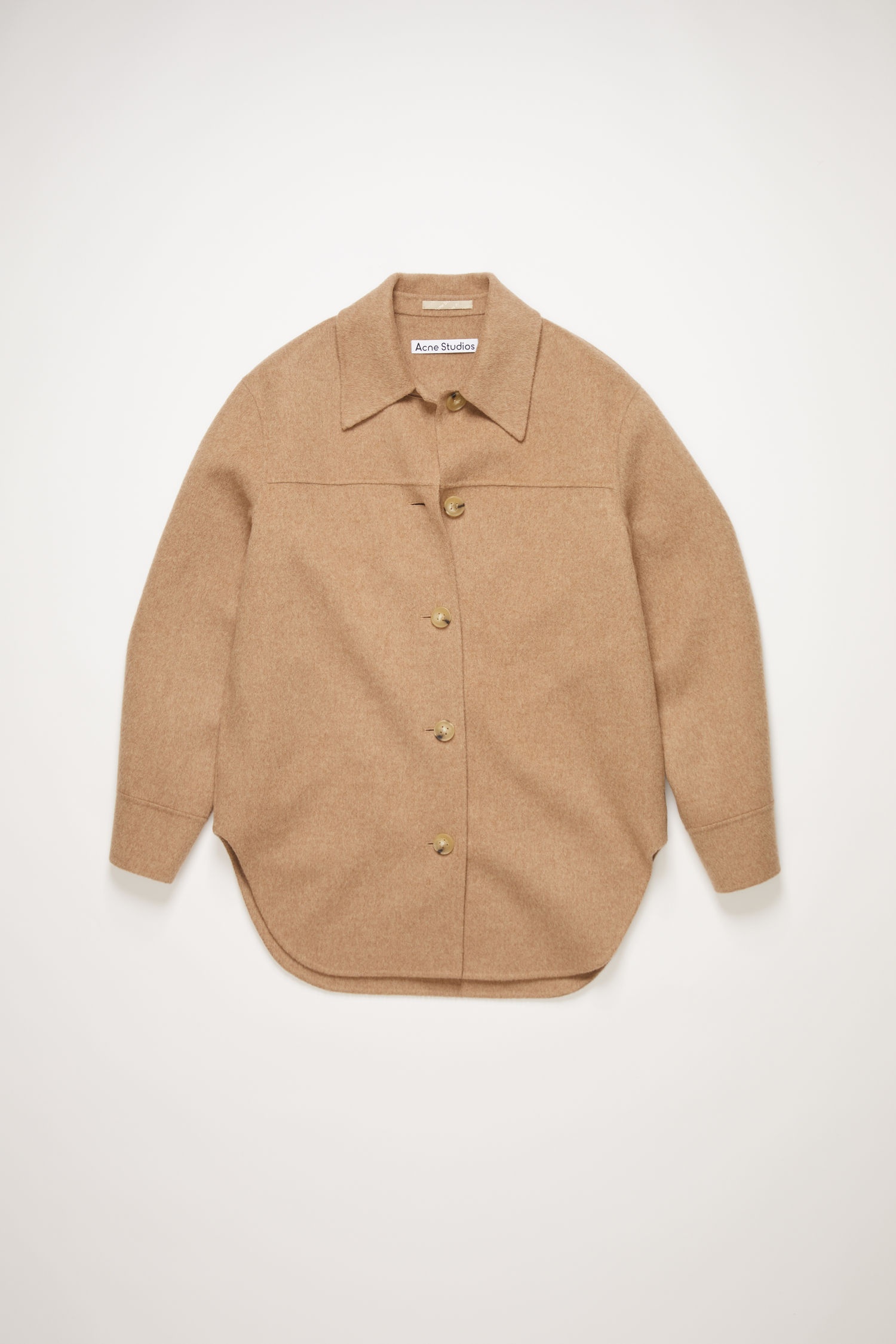 Wool overshirt camel melange - 1