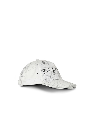 Balmain Cotton cap with graffiti Balmain logo outlook