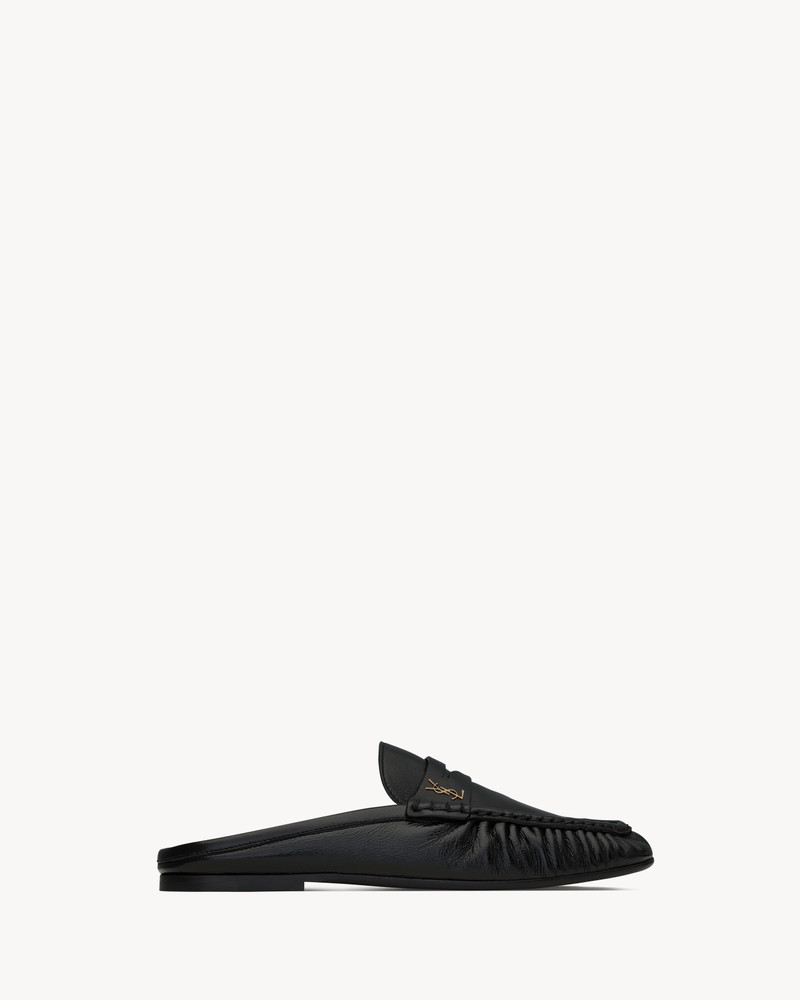 LE LOAFER MULES IN SHINY CREASED LEATHER - 1