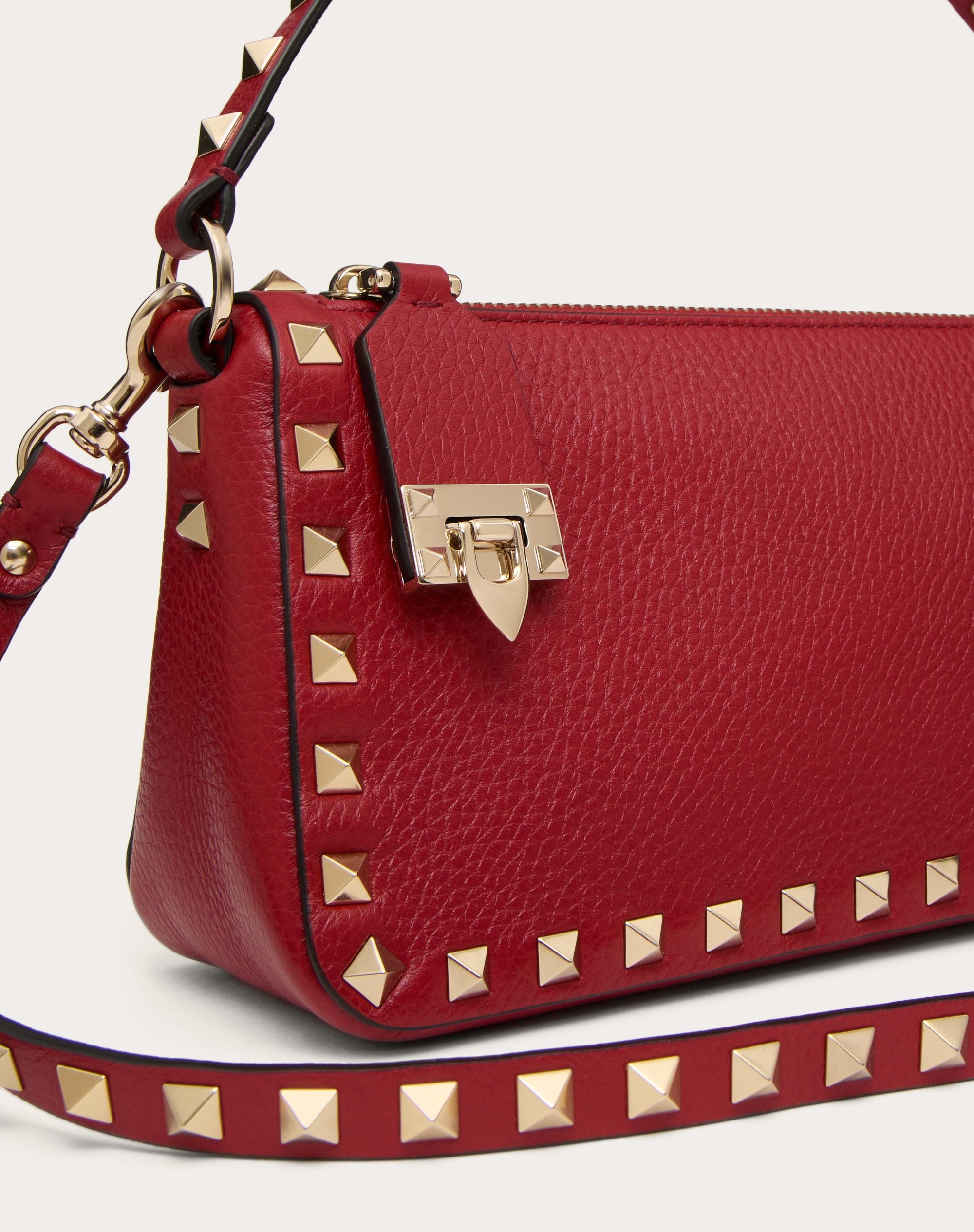 SMALL ROCKSTUD GRAINY CALFSKIN CROSSBODY BAG - 8